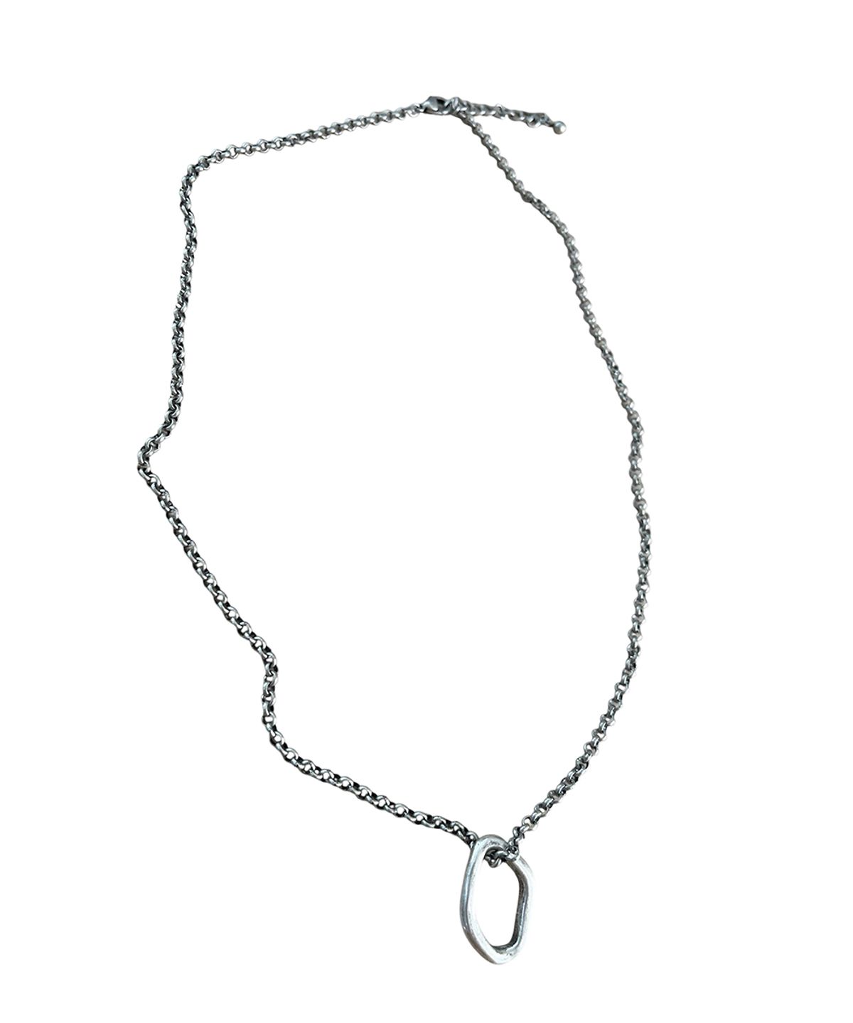 스케이터락(SK8ER ROCK) Raw Loop Antique Silver Surgical Steel Necklace