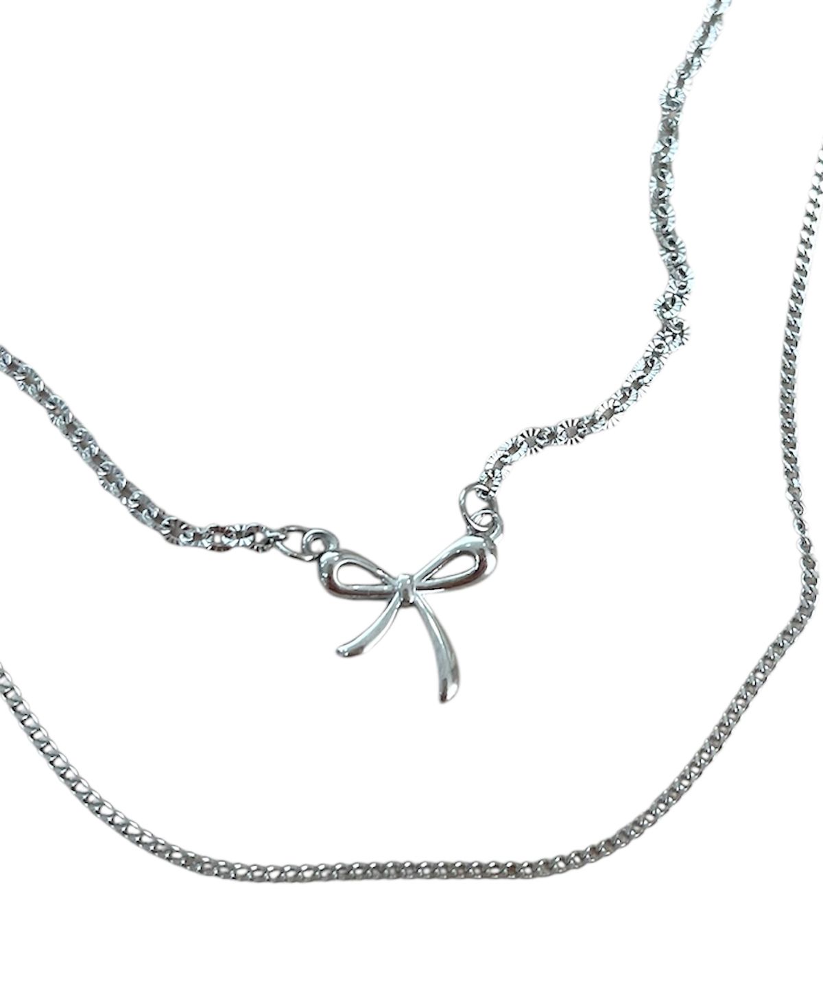 스케이터락(SK8ER ROCK) Ribbon Layered Surgical Steel Necklace