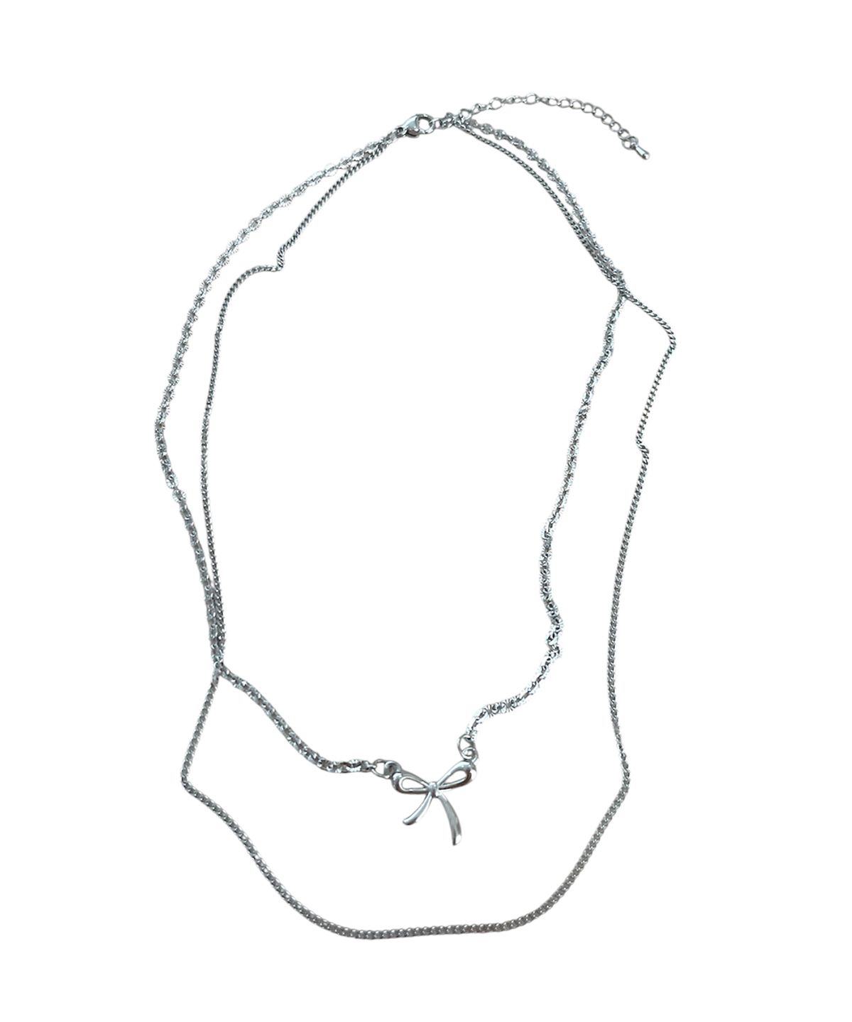 스케이터락(SK8ER ROCK) Ribbon Layered Surgical Steel Necklace
