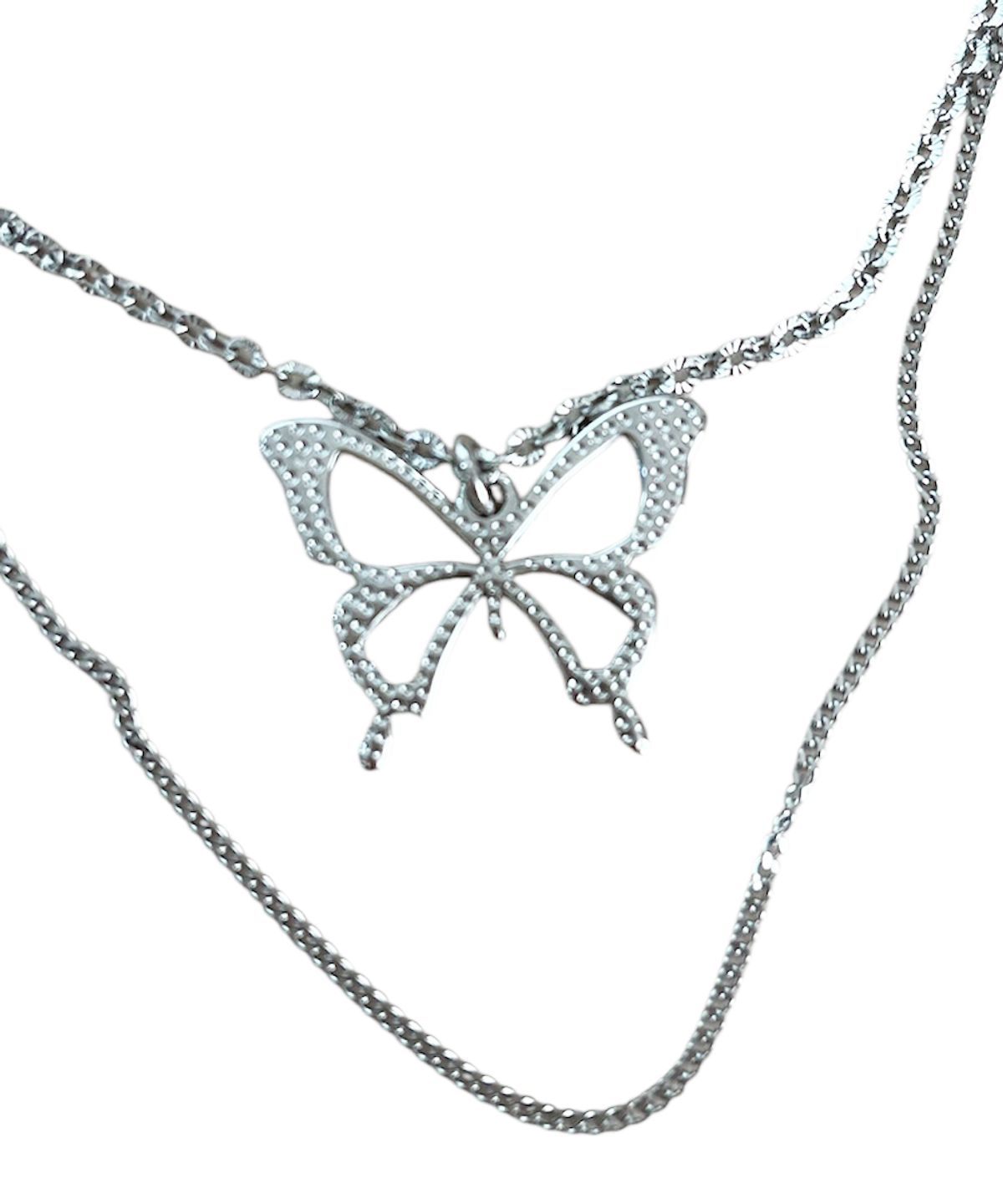 스케이터락(SK8ER ROCK) Butterfly Layered Surgical Steel Necklace