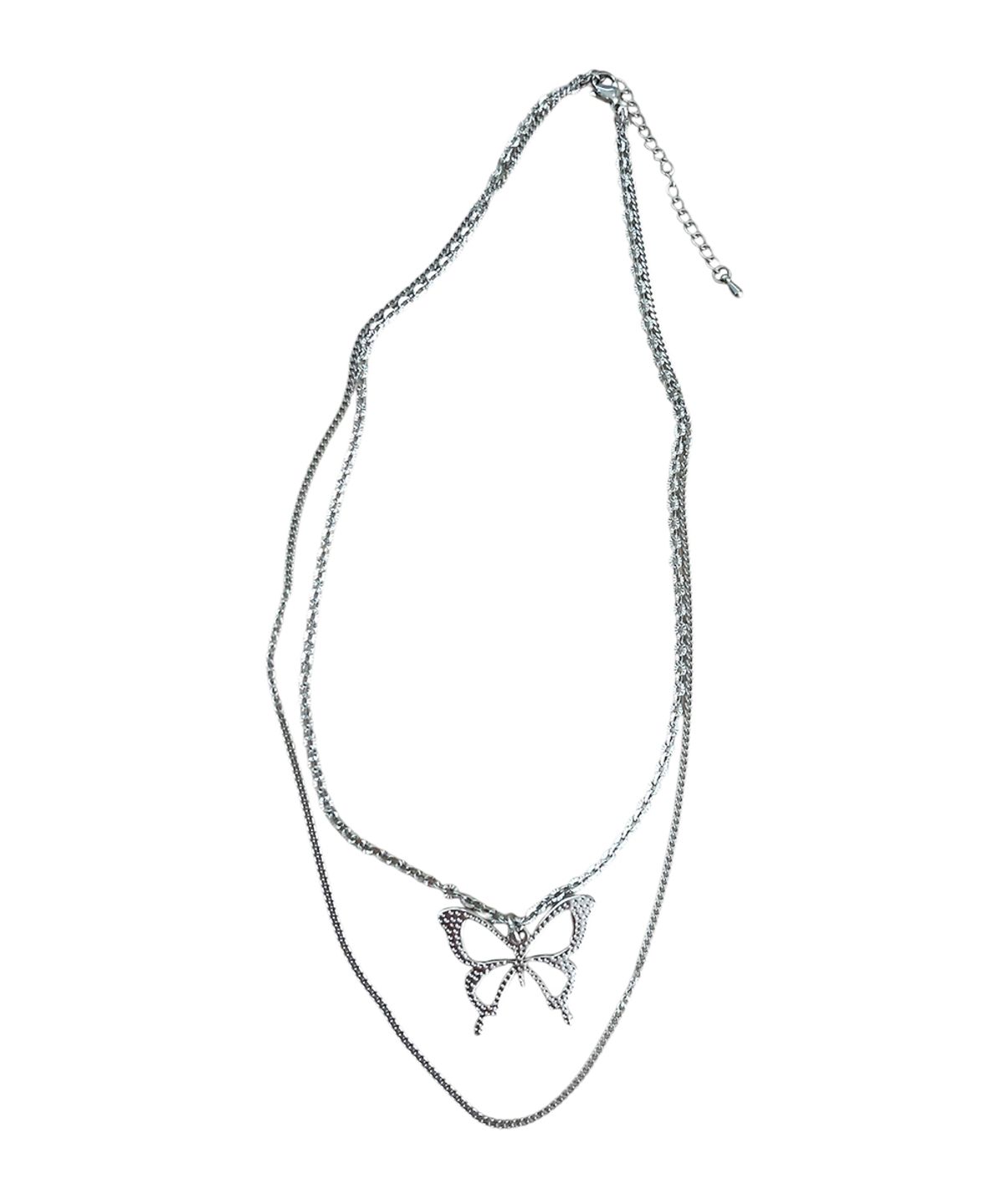 스케이터락(SK8ER ROCK) Butterfly Layered Surgical Steel Necklace