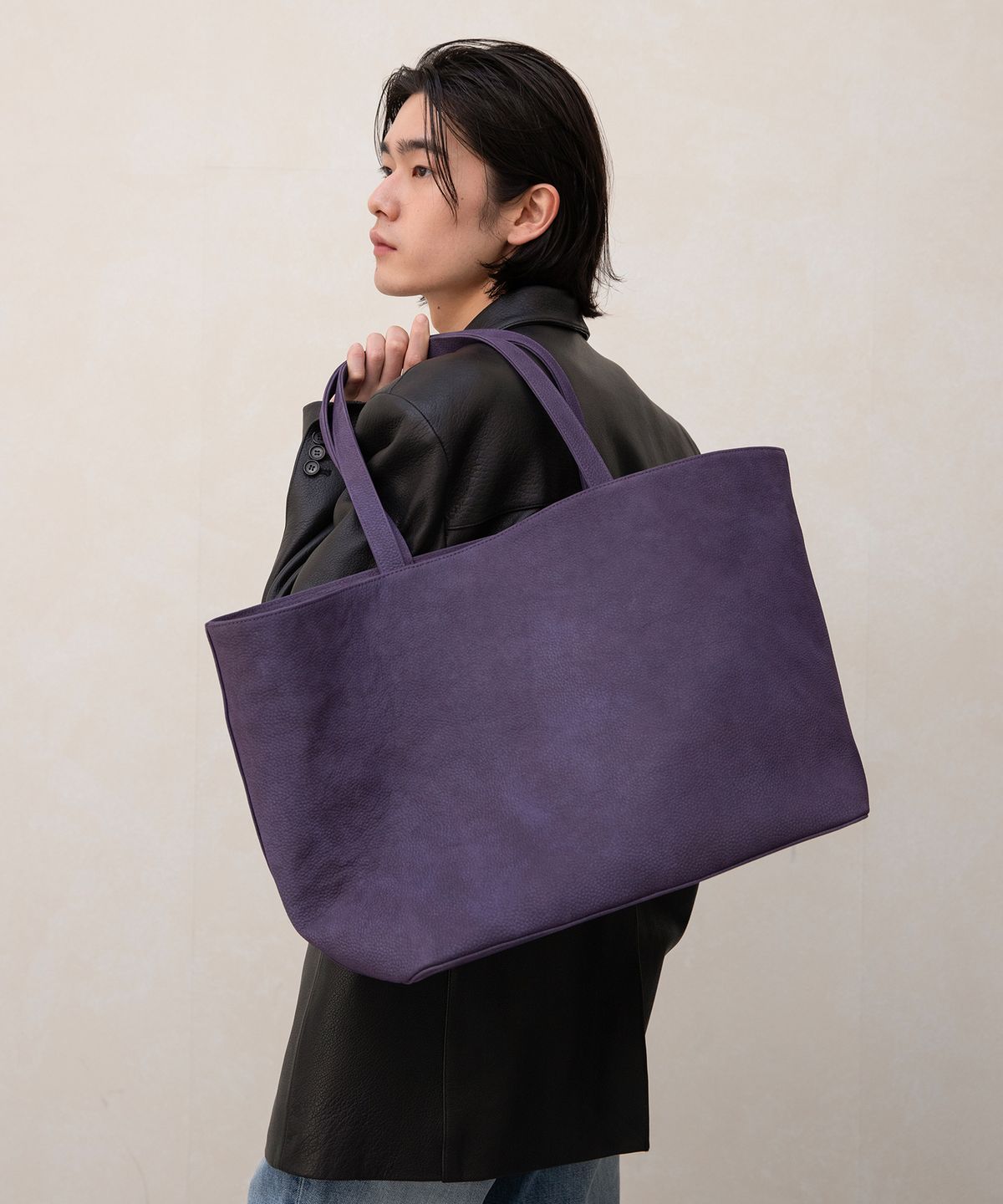 앤드로스(ANDROS) Cow Nubuck Shopper Bag (Purple)