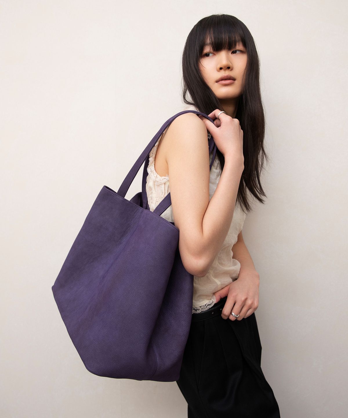 앤드로스(ANDROS) Cow Nubuck Shopper Bag (Purple)