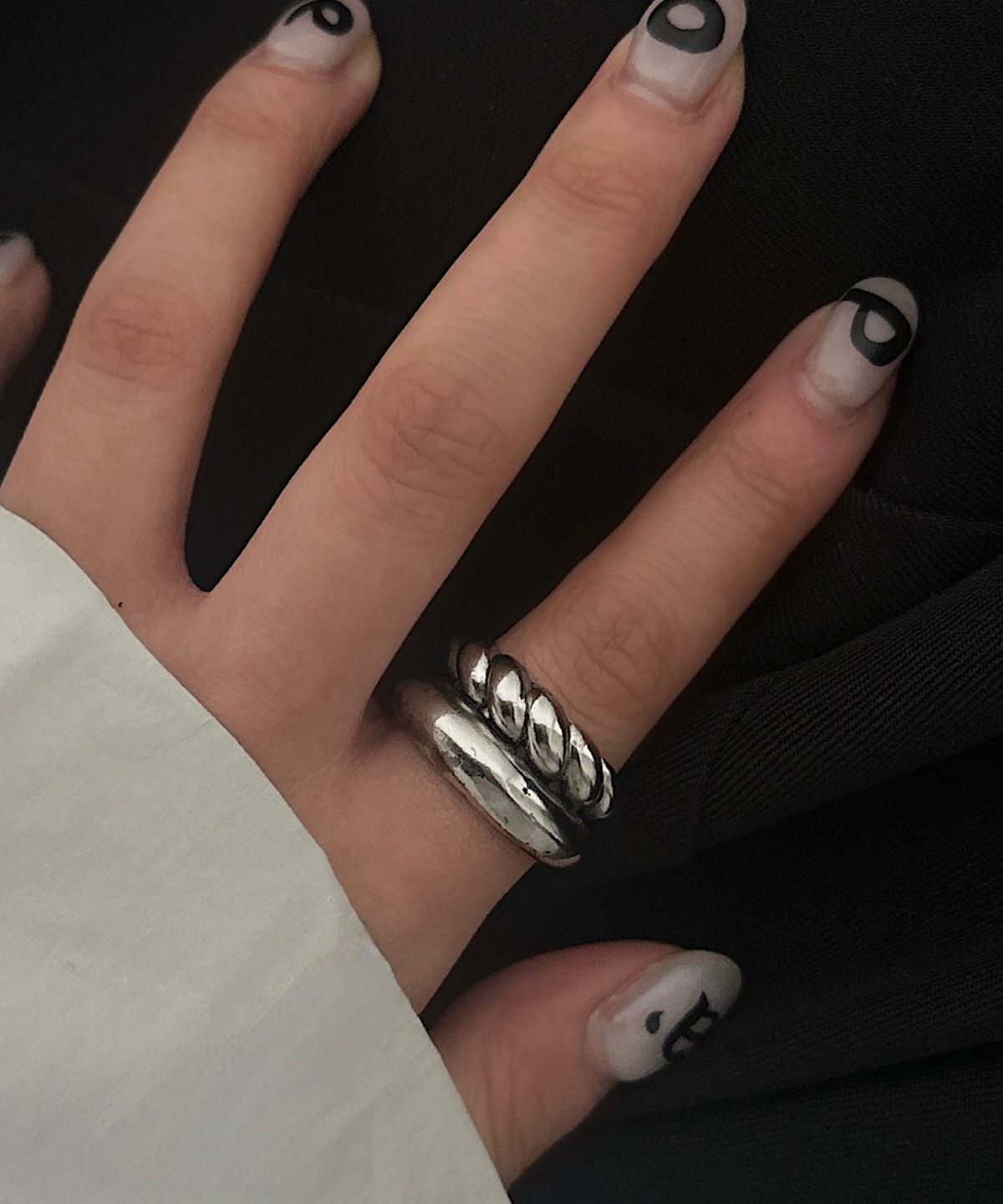 아포엠(APOEM) Vintage Double Texture Ring