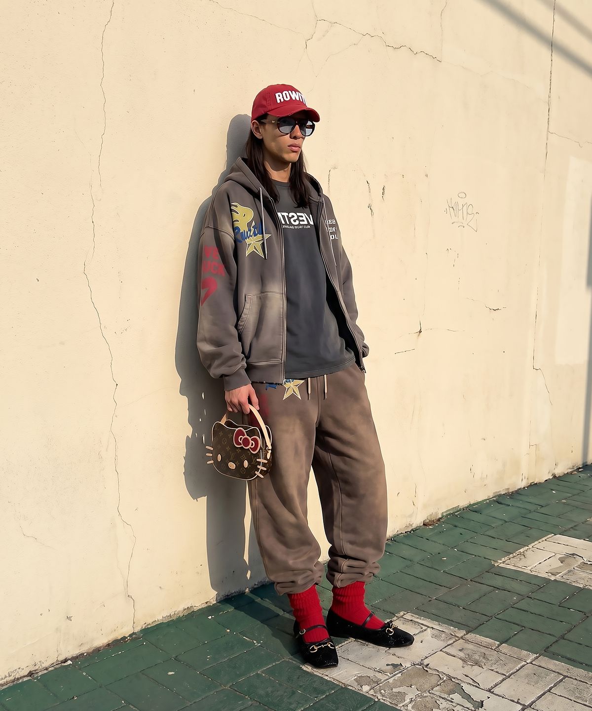 로위드(ROWITH) ROWITH HEAVY FADE ZIP HOODIE_BROWN