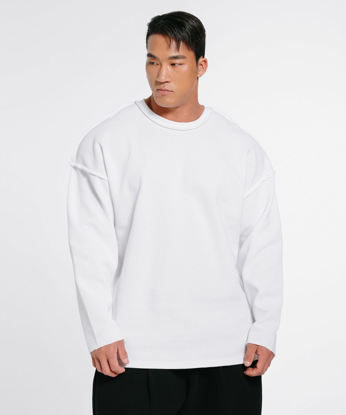 랩스온랩스(REPSONREPS) 그라데이션 워싱 와플 데끼 긴팔 2컬러
