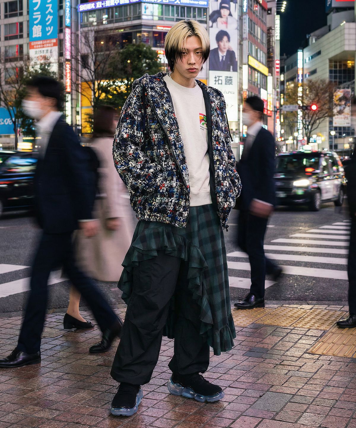 커넥트엑스(CONECTX) CONECTX Knit Signal Texture Zip Hoodie_Blue Mix