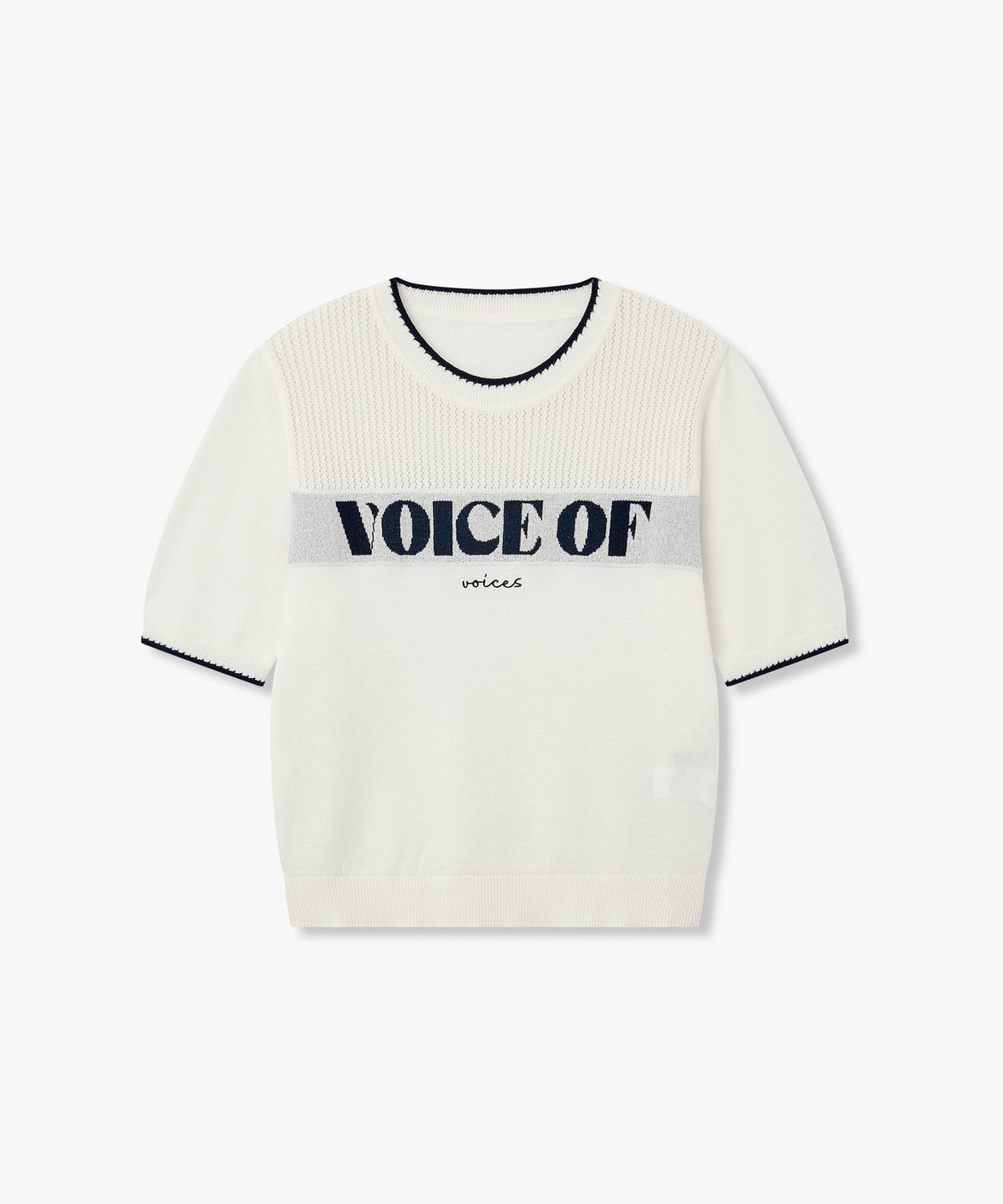 보브(VOICE OF VOICES) 레터링 자카드 니트 풀오버_화이트 7156250005