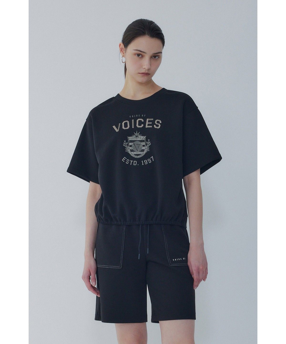 보브(VOICE OF VOICES) 엠브로이더리 투웨이 티셔츠_블랙 7156240008