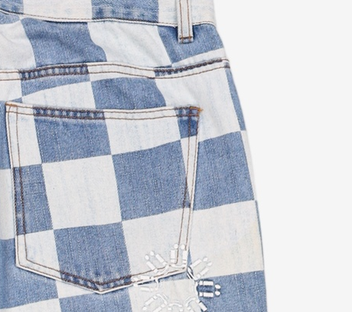 이스트쿤스트(ISTKUNST) PATTERN DENIM PANTS_INDIGO(IK2CSMD110A) L