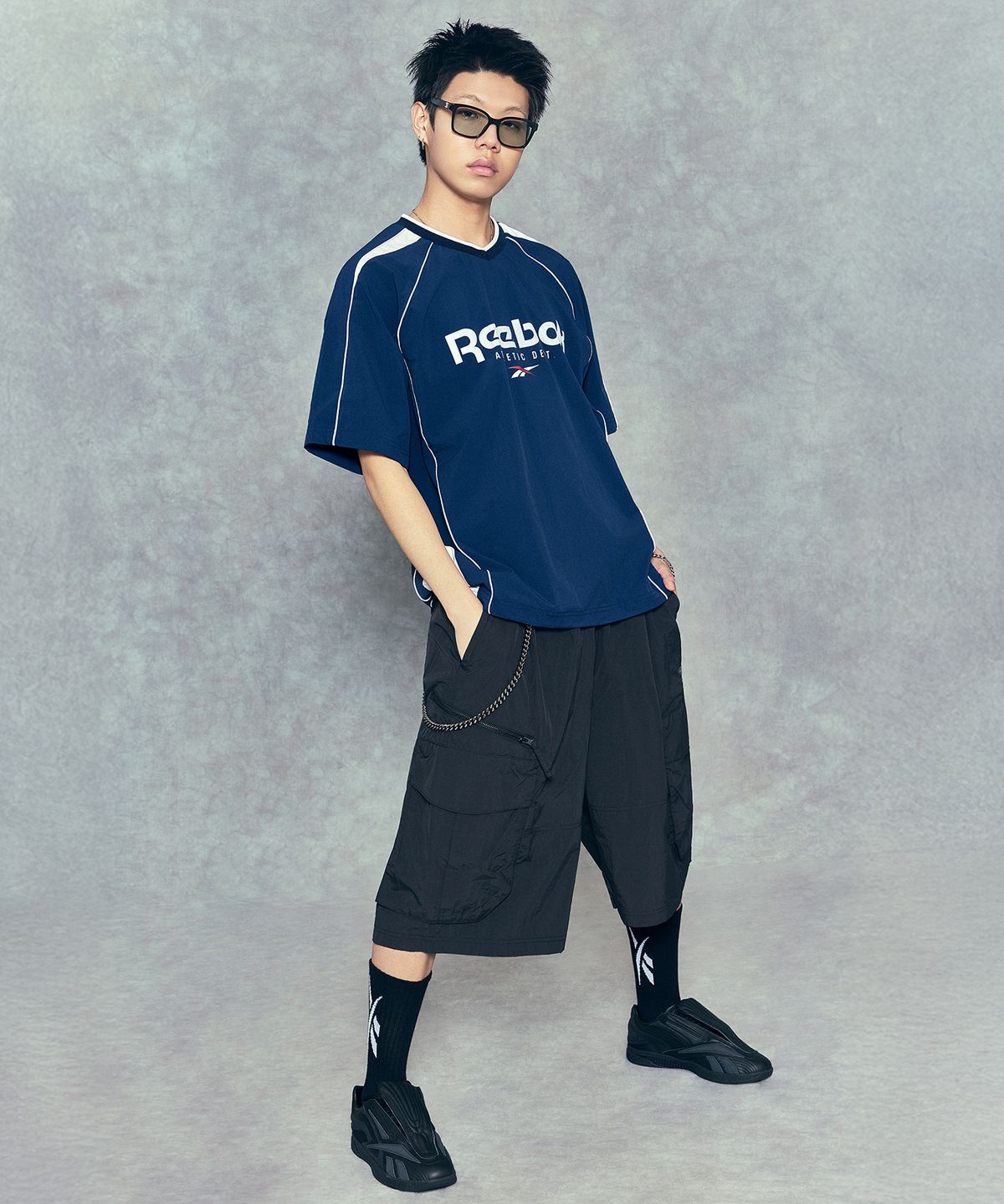 리복(REEBOK) 일립스 반팔 피스테 v26 - 네이비