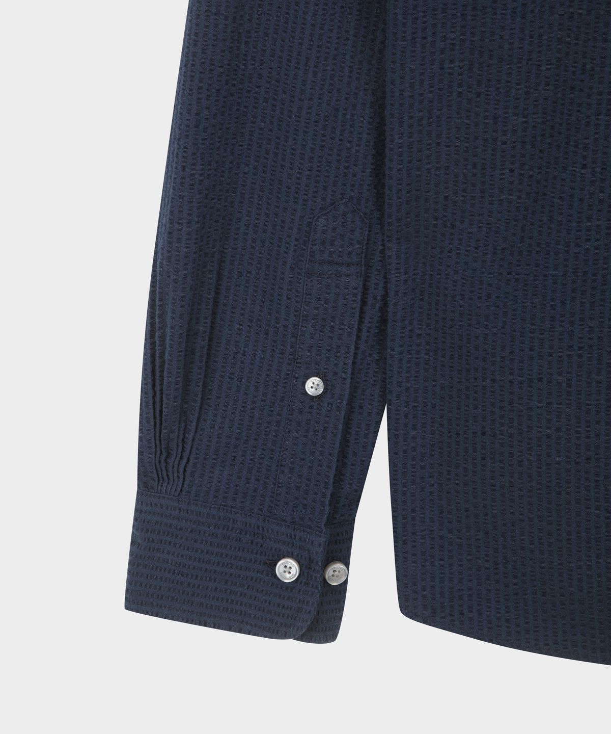 브룩스 브라더스(BROOKS BROTHERS) 시어서커 솔리드 셔츠 (네이비) (BBTHMNG202)