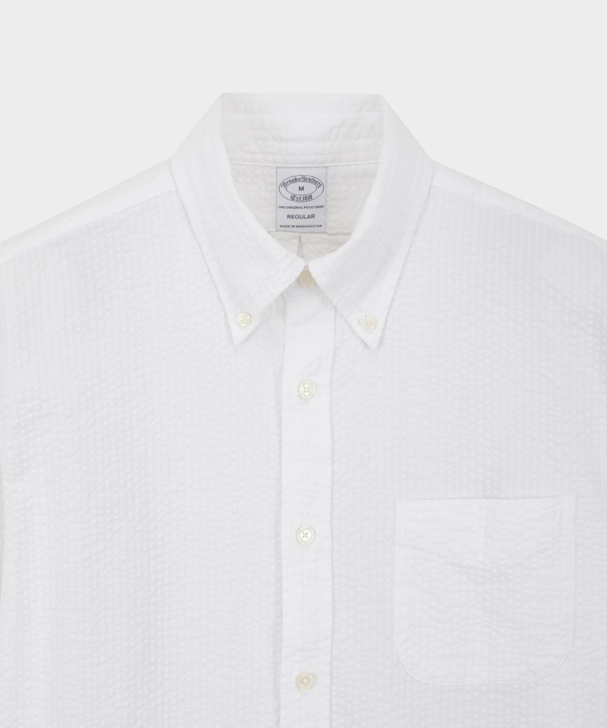 브룩스 브라더스(BROOKS BROTHERS) 시어서커 솔리드 셔츠 (화이트) (BBTHMNG202)