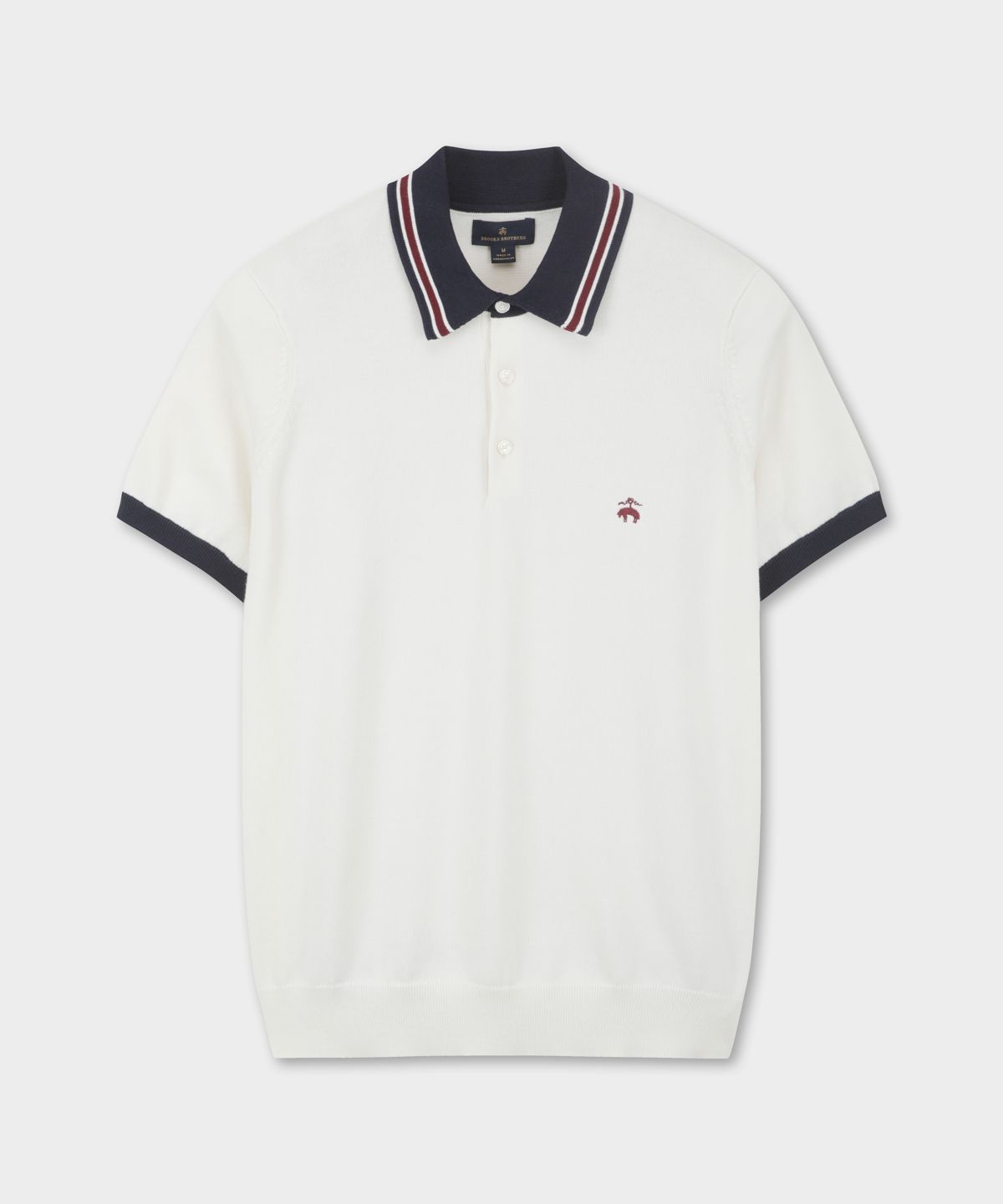 브룩스 브라더스(BROOKS BROTHERS) 배색 폴로 스웨터 (화이트) (BBWTMFG201)