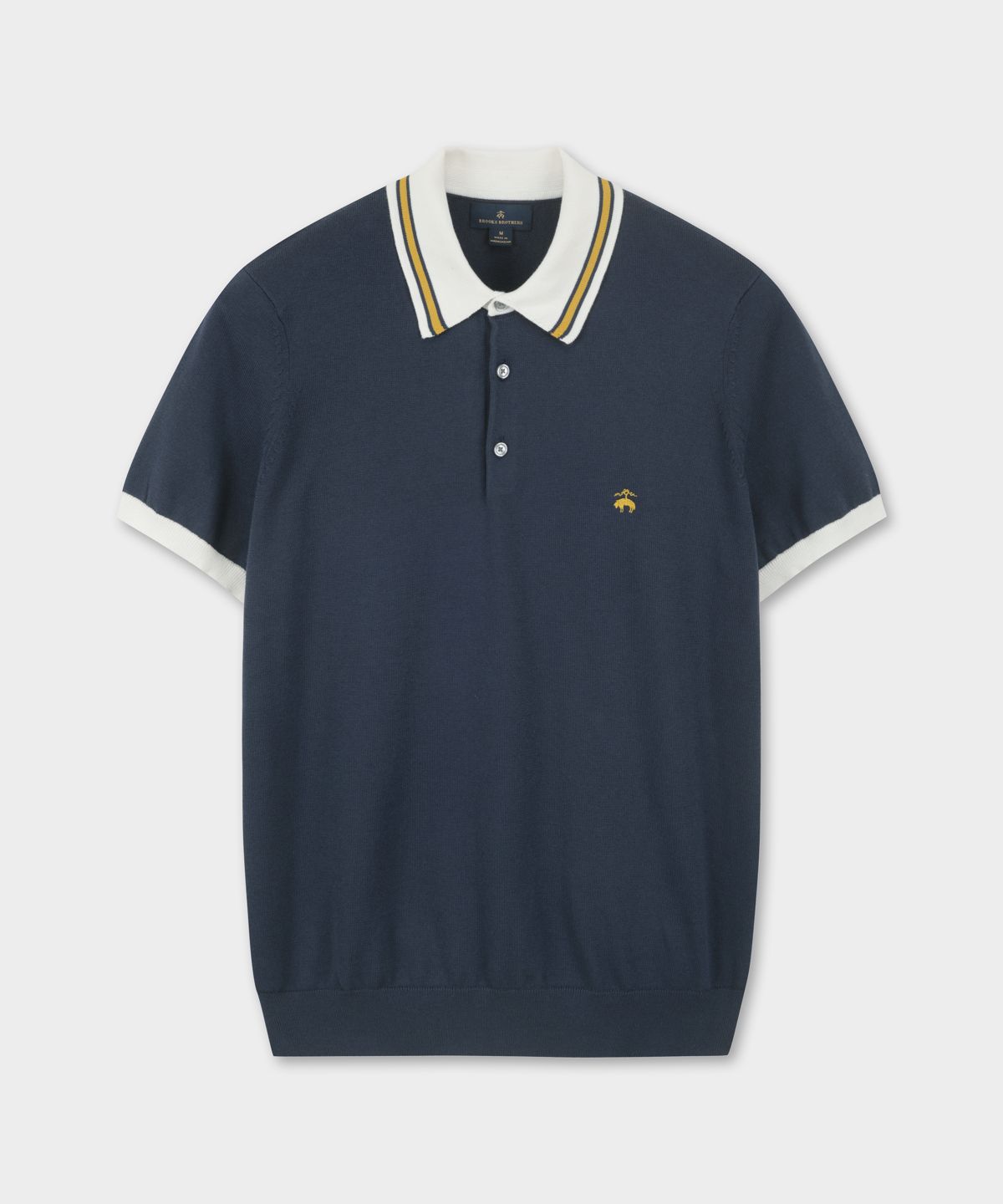 브룩스 브라더스(BROOKS BROTHERS) 배색 폴로 스웨터 (인디고) (BBWTMFG201)