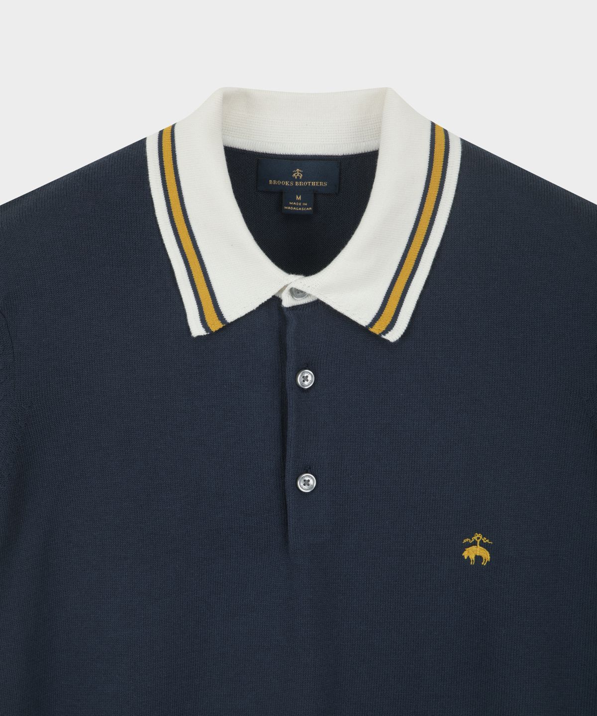 브룩스 브라더스(BROOKS BROTHERS) 배색 폴로 스웨터 (인디고) (BBWTMFG201)