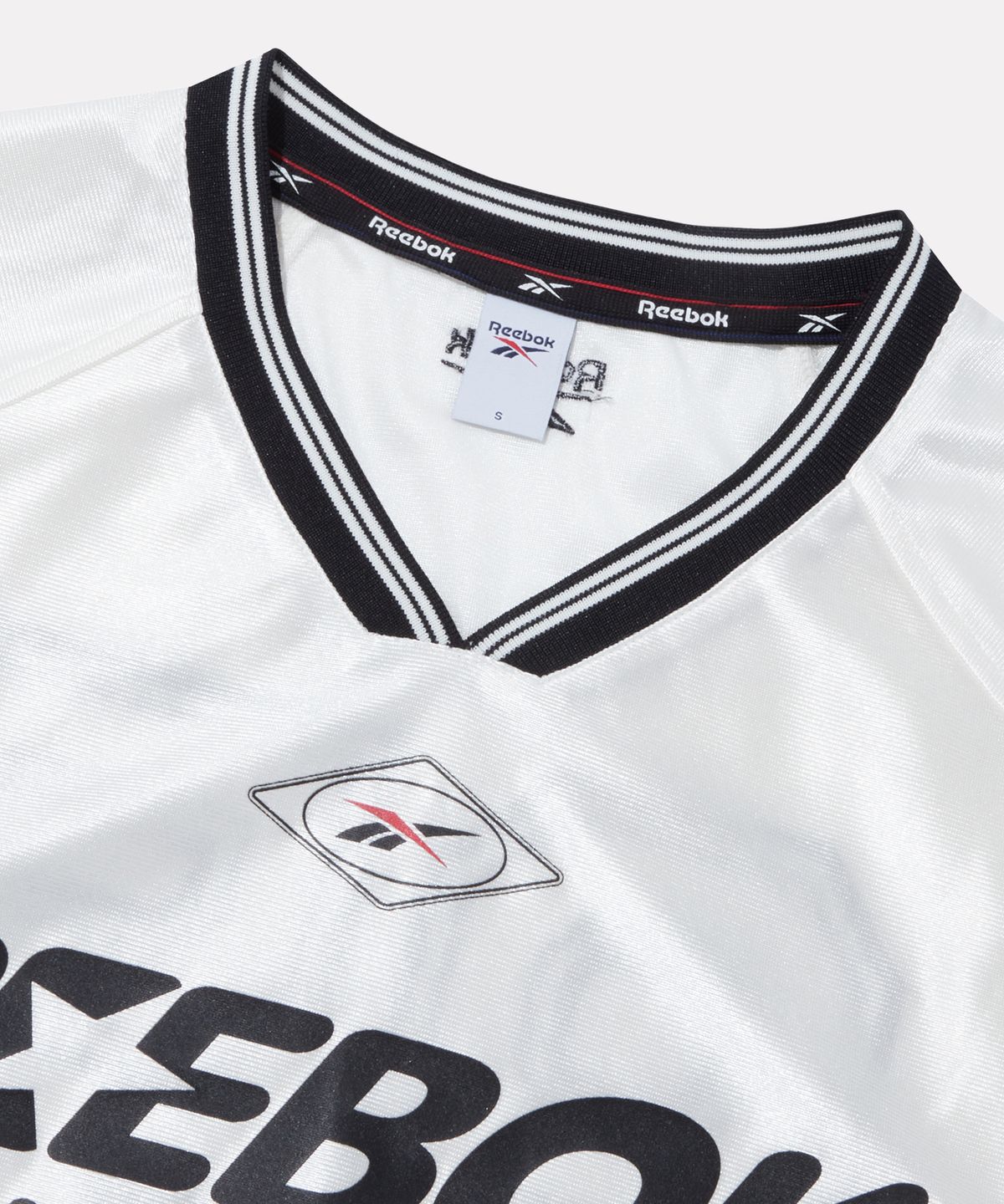리복(REEBOK) 스포츠 저지 새틴 반팔티 (W) - 화이트