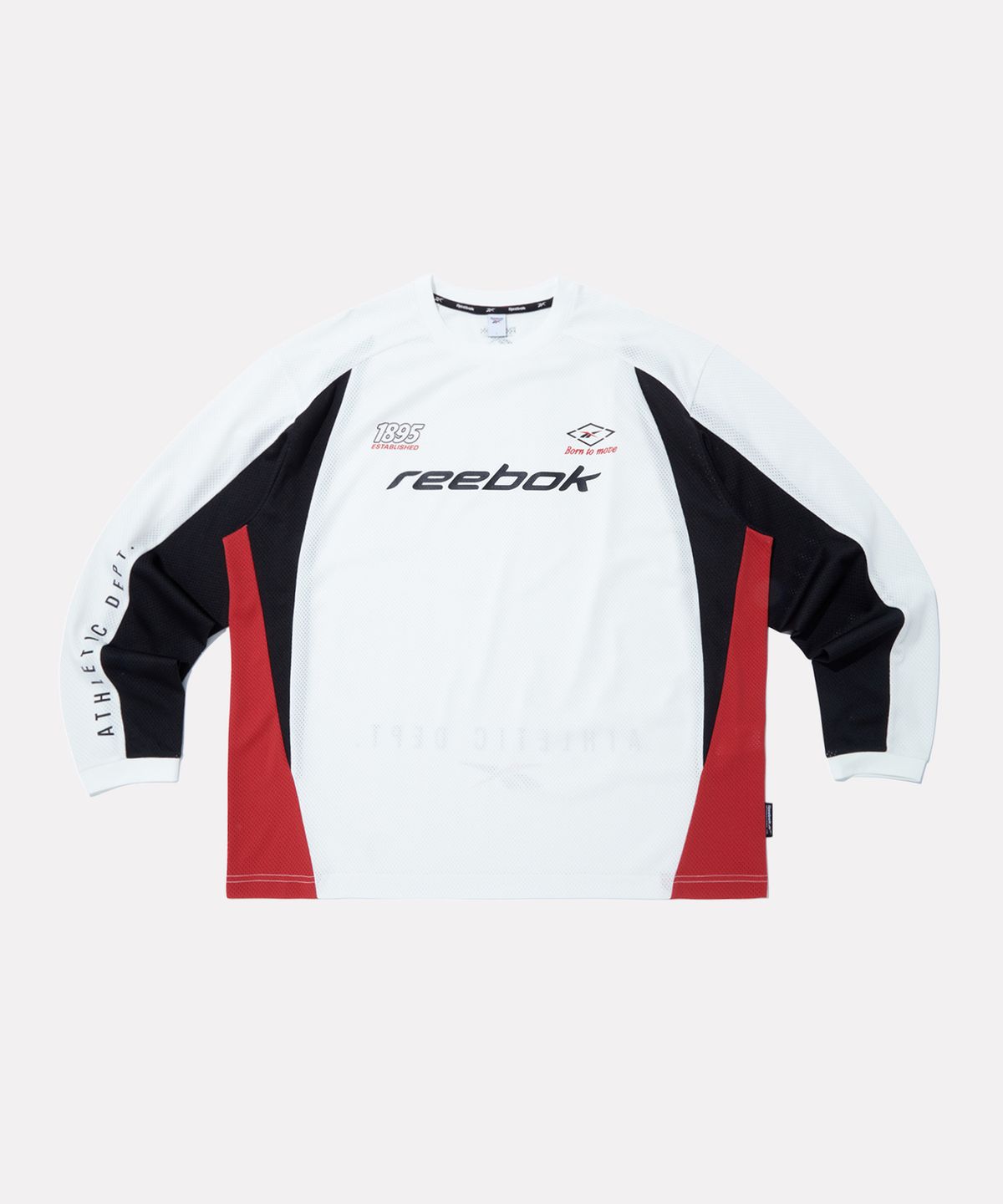 리복(REEBOK) 스포츠 저지 메쉬 긴팔티 - 오프 화이트