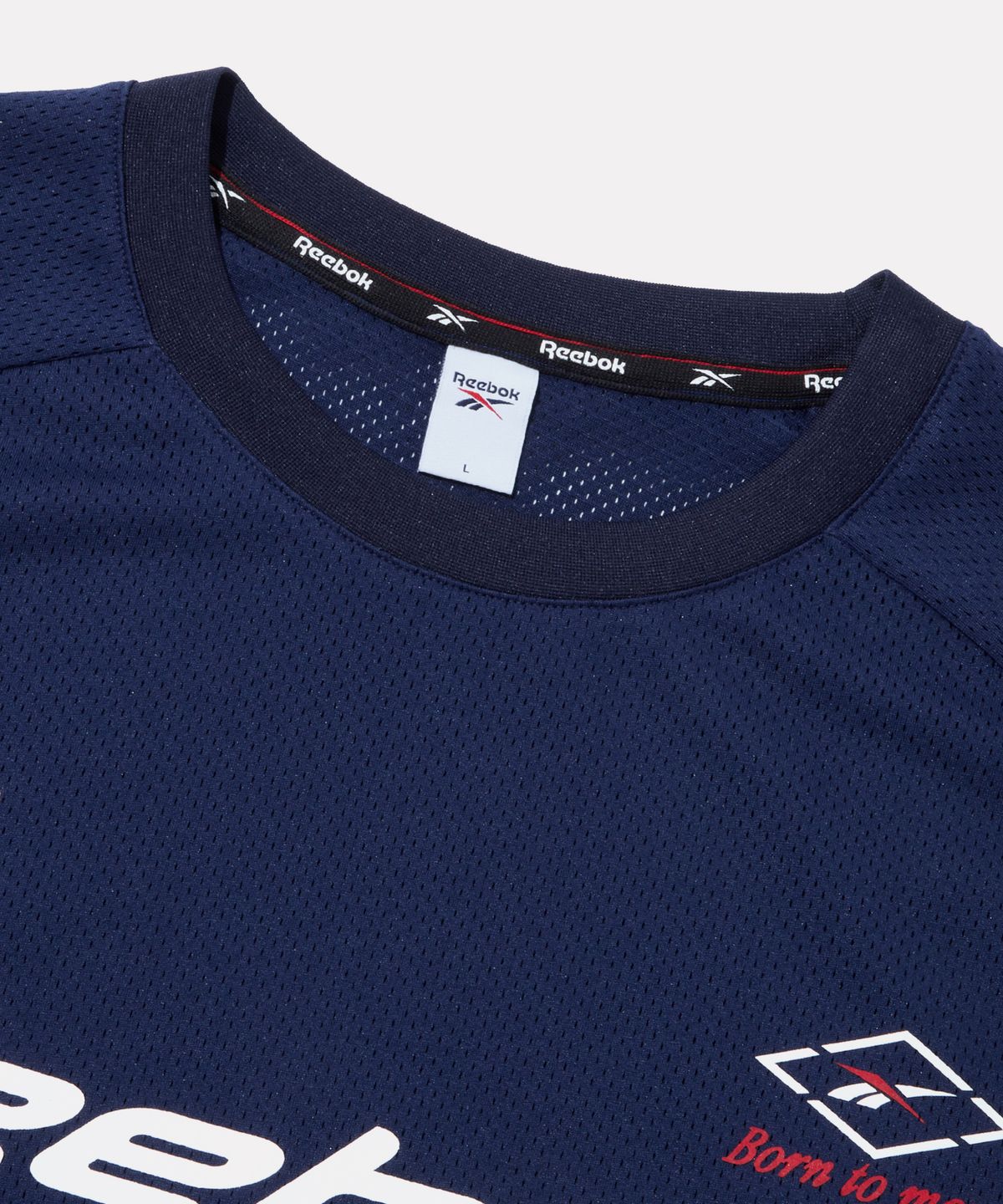 리복(REEBOK) 스포츠 저지 메쉬 긴팔티 - 네이비