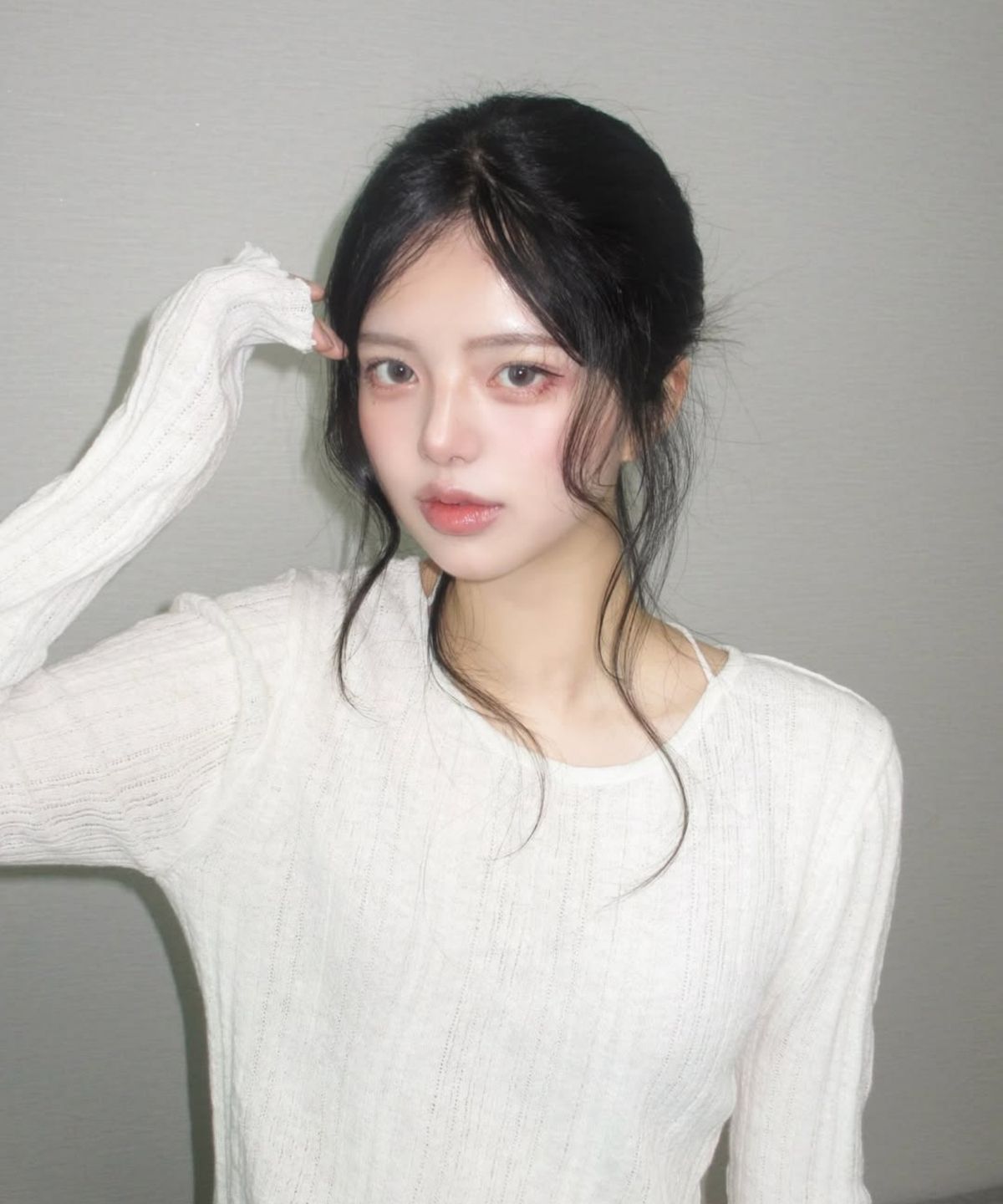 아위(AHWE) 보트넥 골지 니트_아이보리