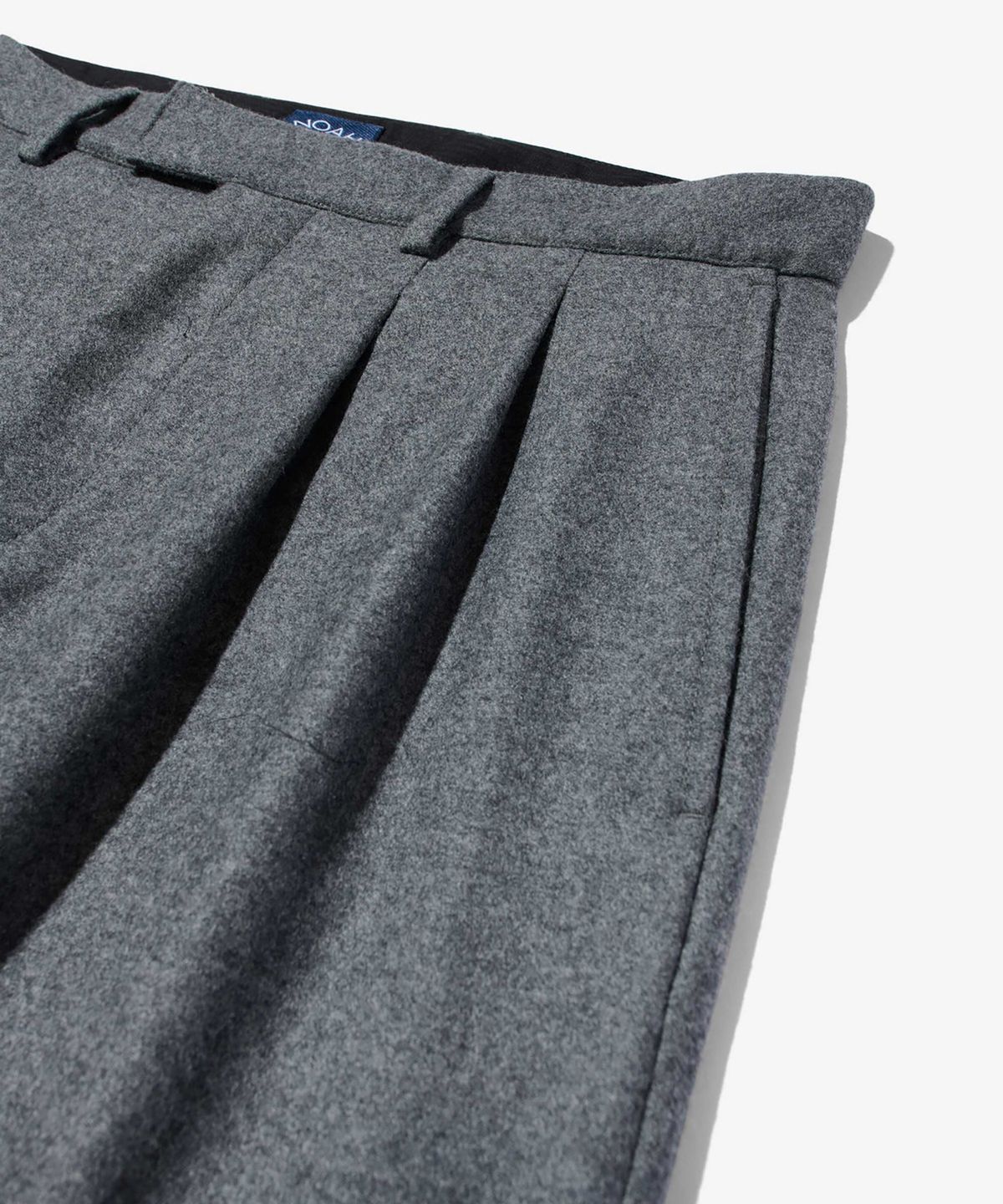 노아(NOAH) (U) 울 더블 플리츠 트라우저 그레이 WOOL DOUBLE-PLEAT TROUSER GREY