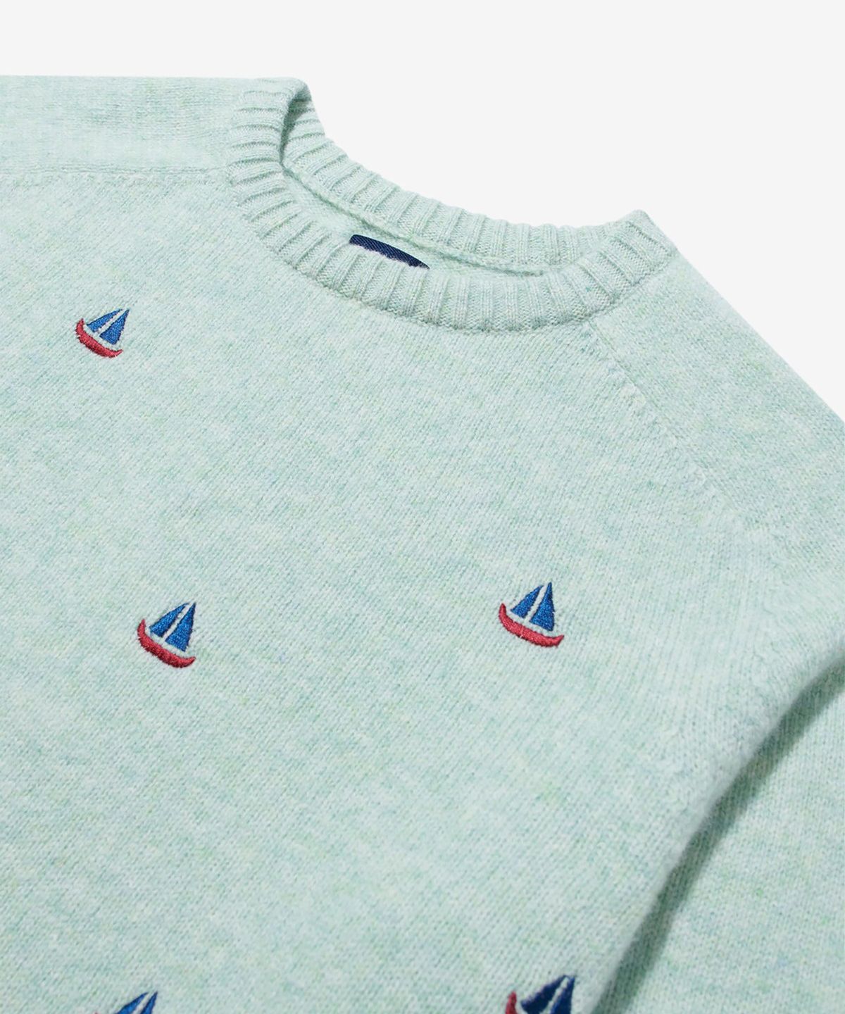 노아(NOAH) (U) 엠브로이더드 셰틀랜드 스웨터 샴록 셰이크 EMBROIDERED SHETLAND SWEATER SHAMROCK SHAKE