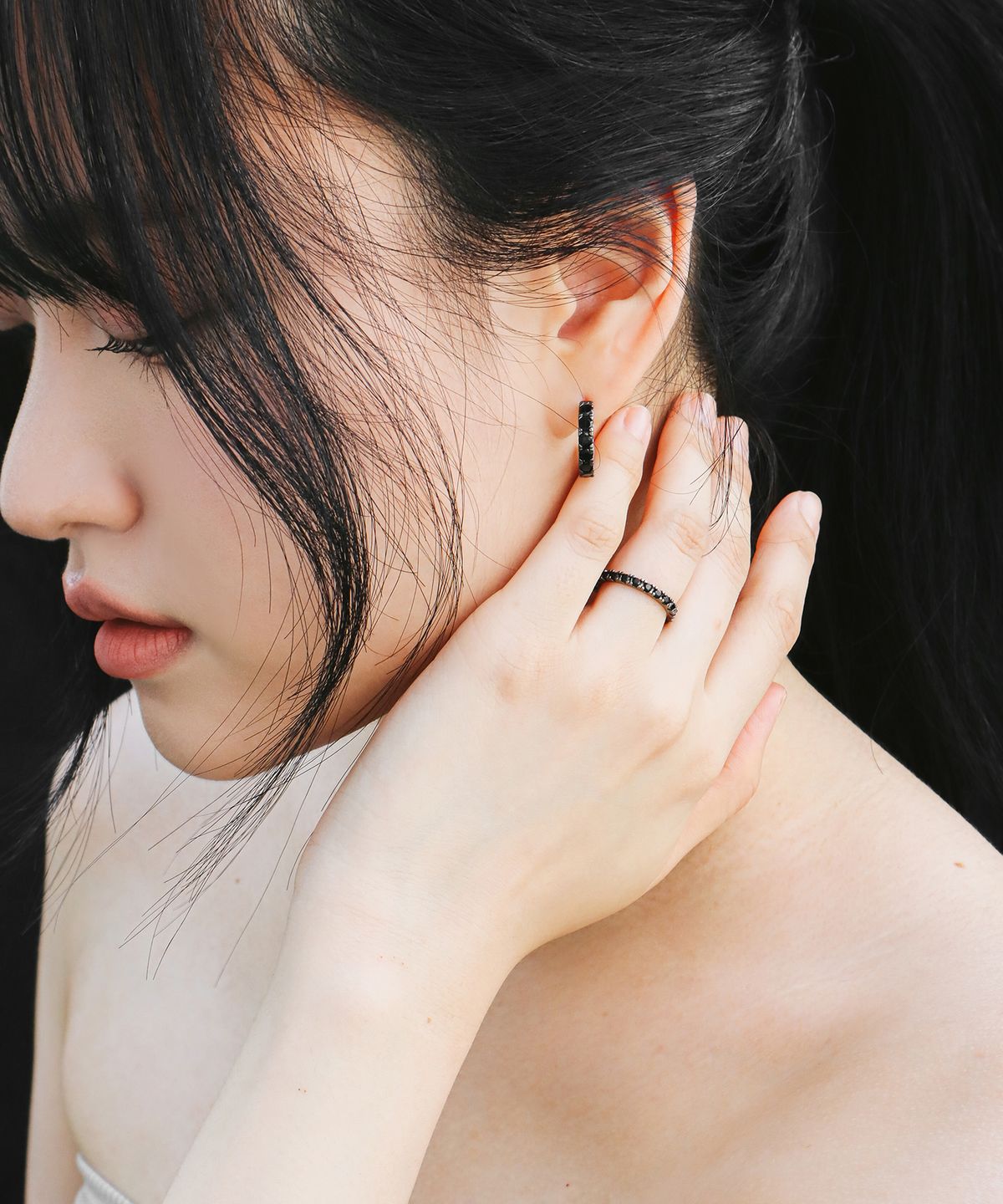 스몰굿띵(SMGT) 2mm  이터니티 테니스 반지 [BLACK]