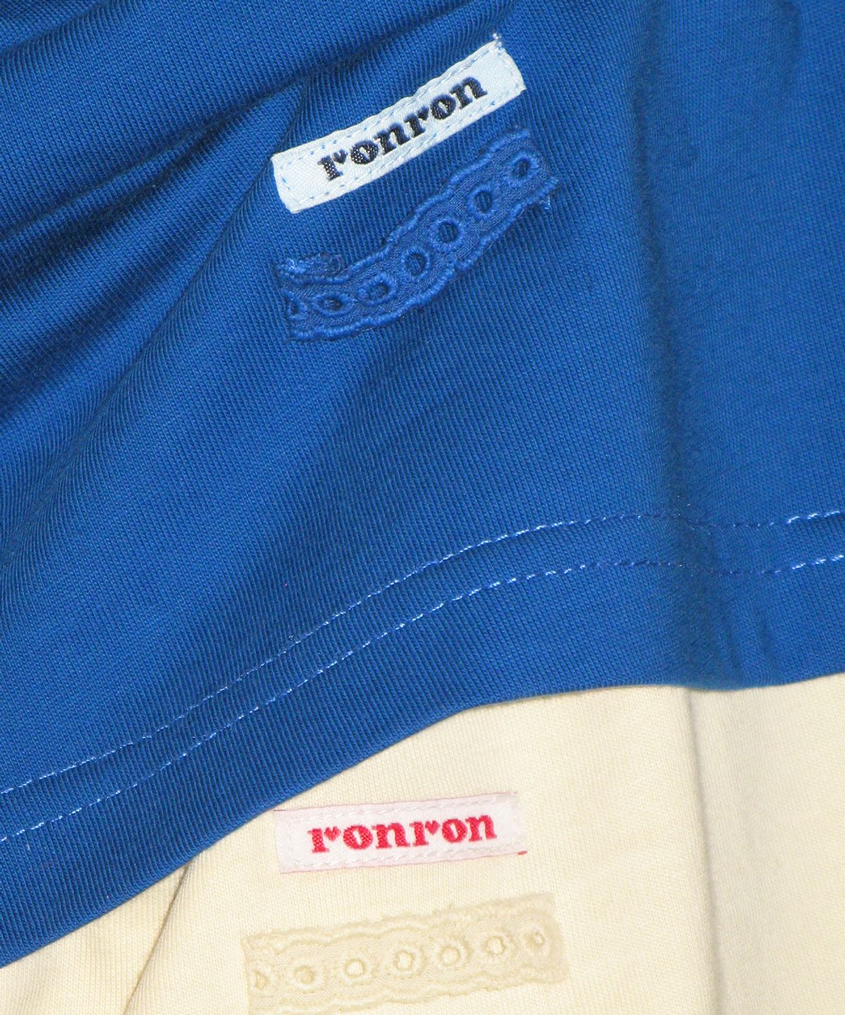 론론(RONRON) MINI LABEL CROP SHORT SLEEVE DEEP BLUE