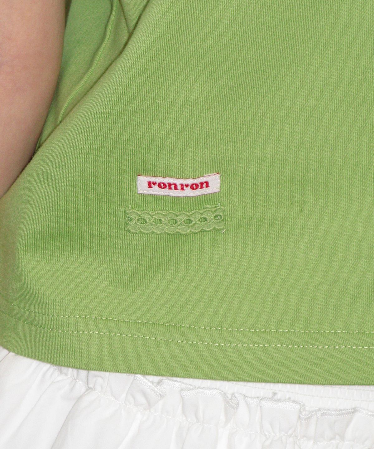 론론(RONRON) MINI LABEL CROP SHORT SLEEVE OLIVE