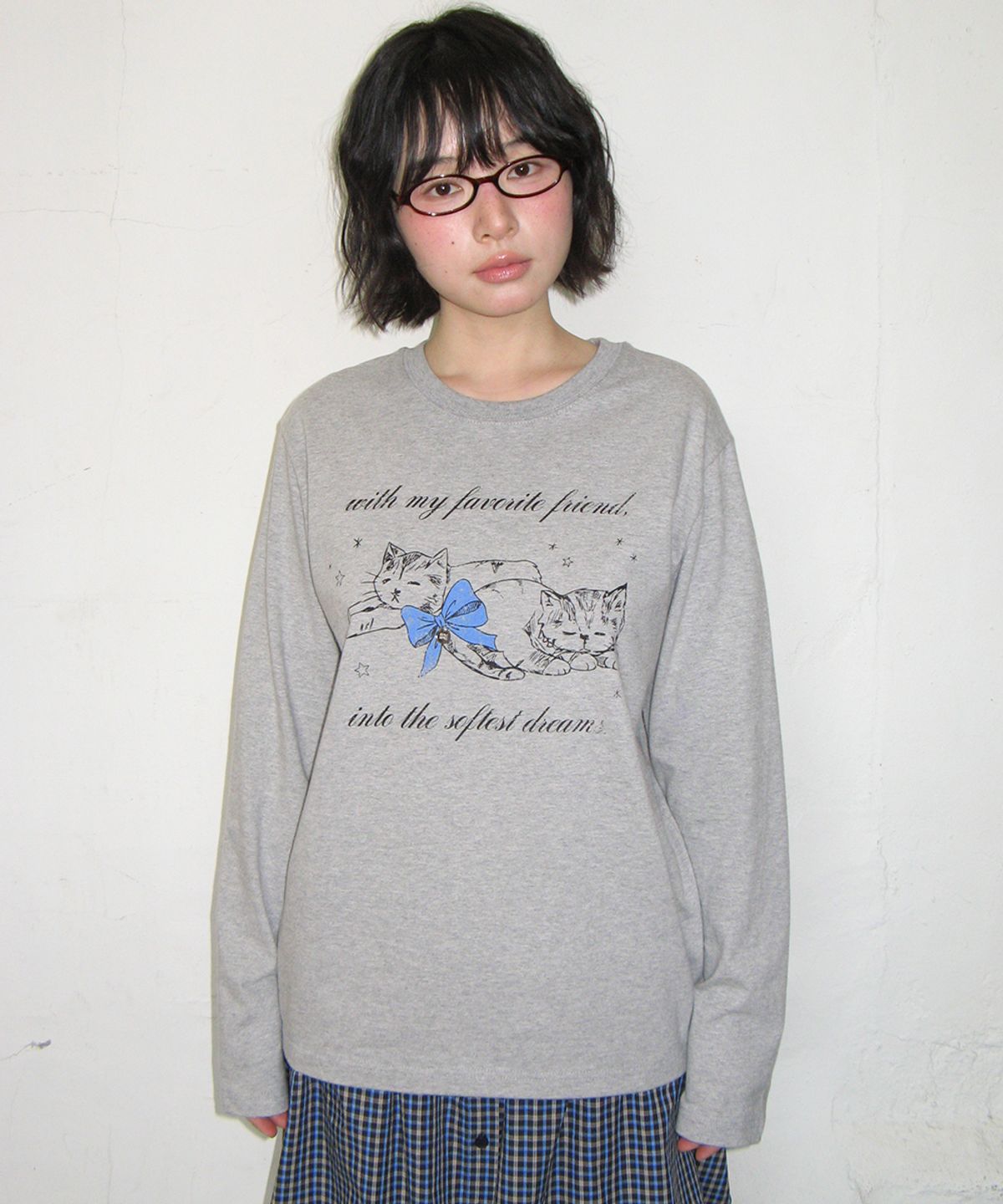 론론(RONRON) SOFTEST DREAM CAT LONG SLEEVE GREY