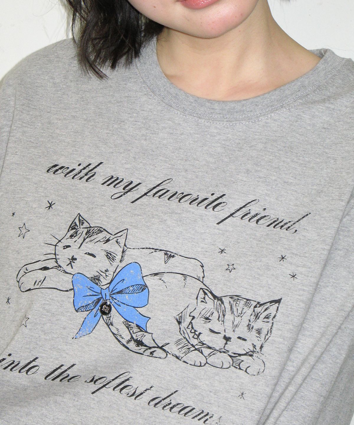 론론(RONRON) SOFTEST DREAM CAT LONG SLEEVE GREY