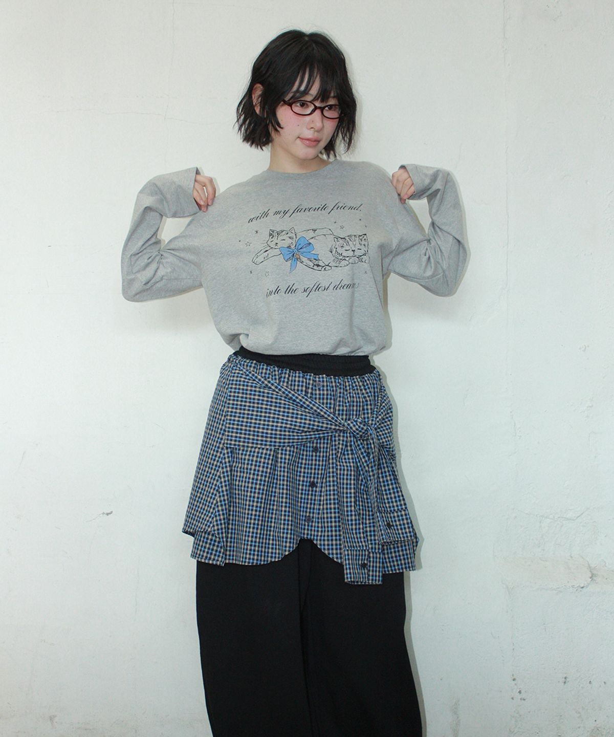 론론(RONRON) SOFTEST DREAM CAT LONG SLEEVE GREY