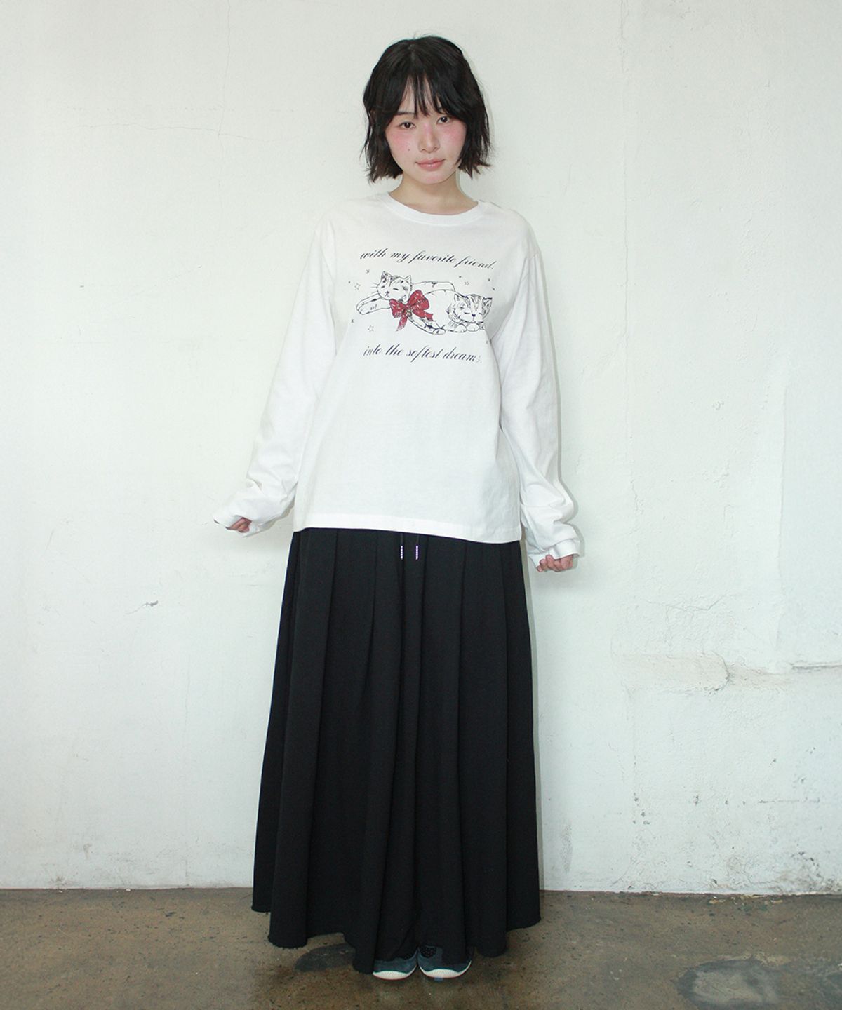 론론(RONRON) SOFTEST DREAM CAT LONG SLEEVE WHITE