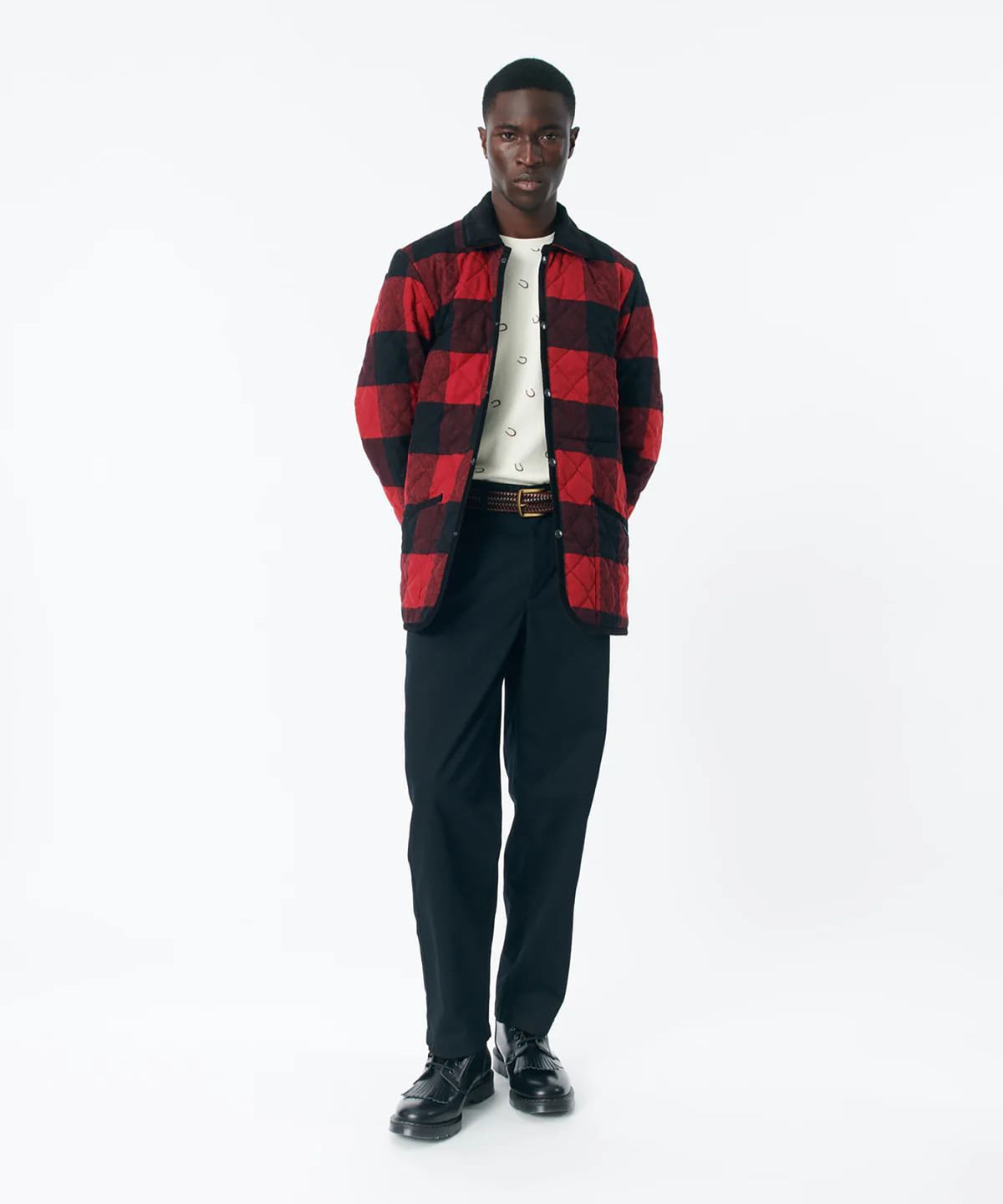 노아(NOAH) (U) 노아 X 레이븐햄 버팔로 체크 레이든 재킷 레드 블랙 NOAH X LAVENHAM BUFFALO CHECK RAYDON JACKET RED/BLACK