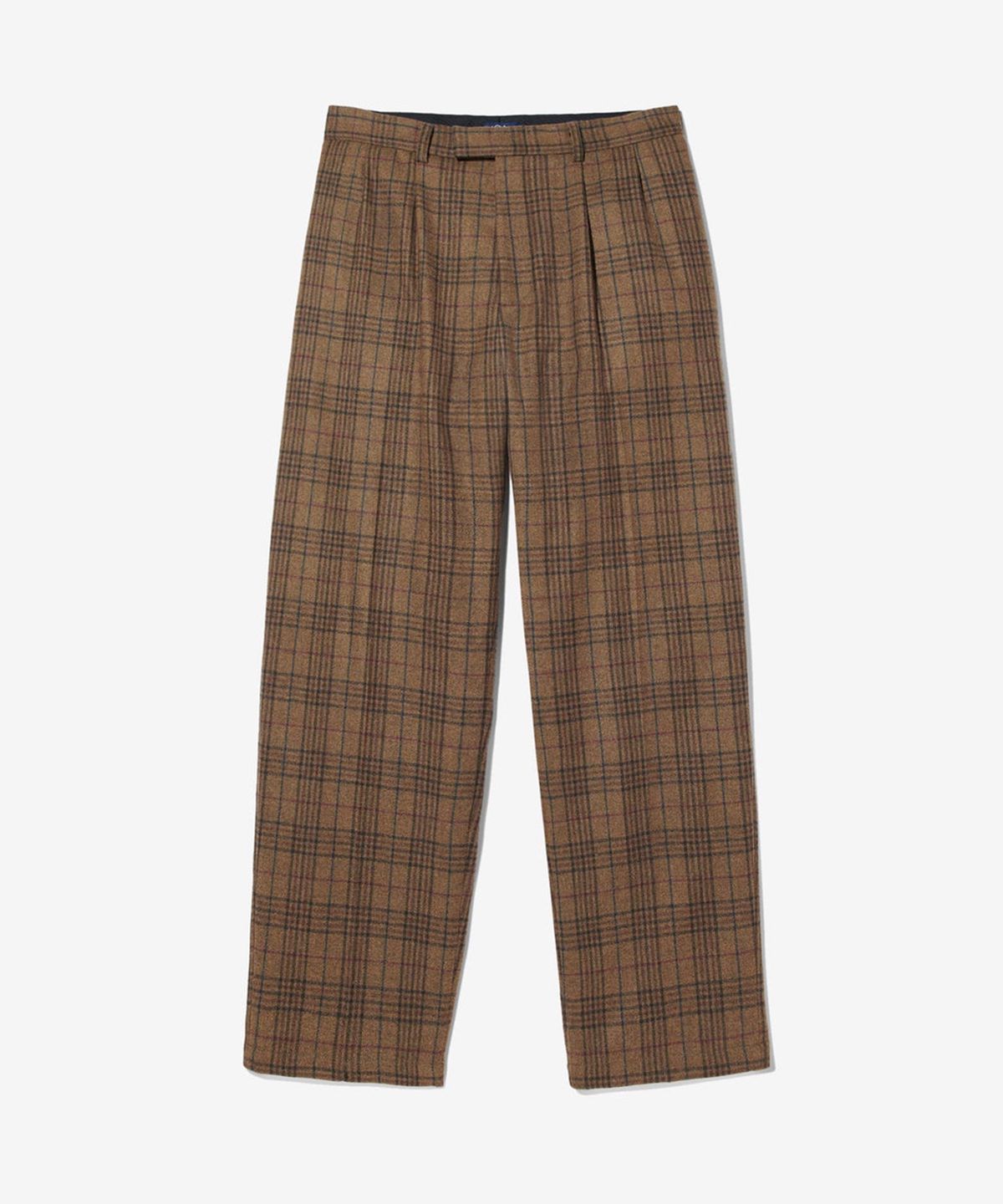 노아(NOAH) (U) 더블 플리츠 울 슈트 팬츠 탄 플레이드 DOUBLE-PLEATWOOL SUIT PANTS TAN PLAID