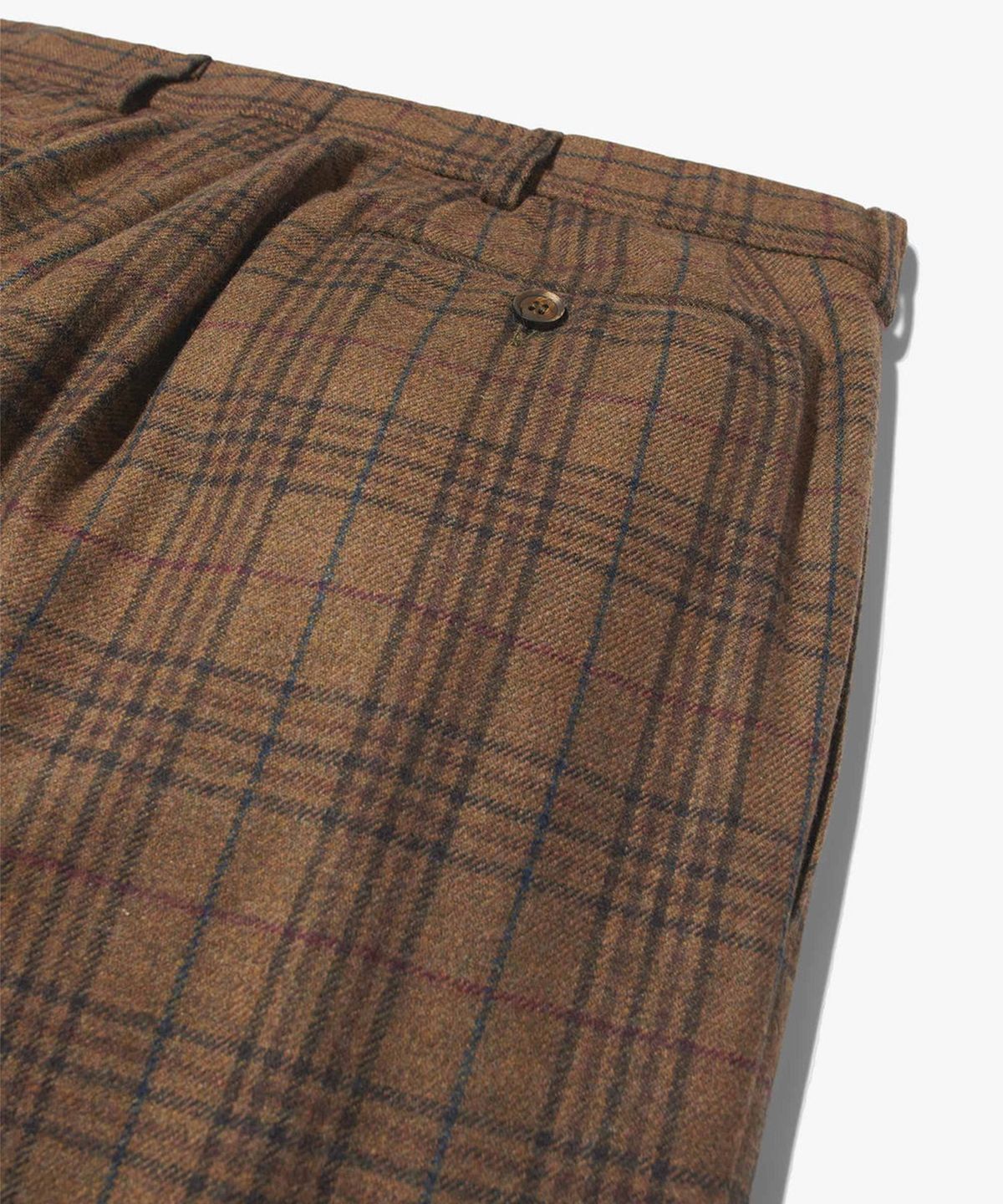 노아(NOAH) (U) 더블 플리츠 울 슈트 팬츠 탄 플레이드 DOUBLE-PLEATWOOL SUIT PANTS TAN PLAID