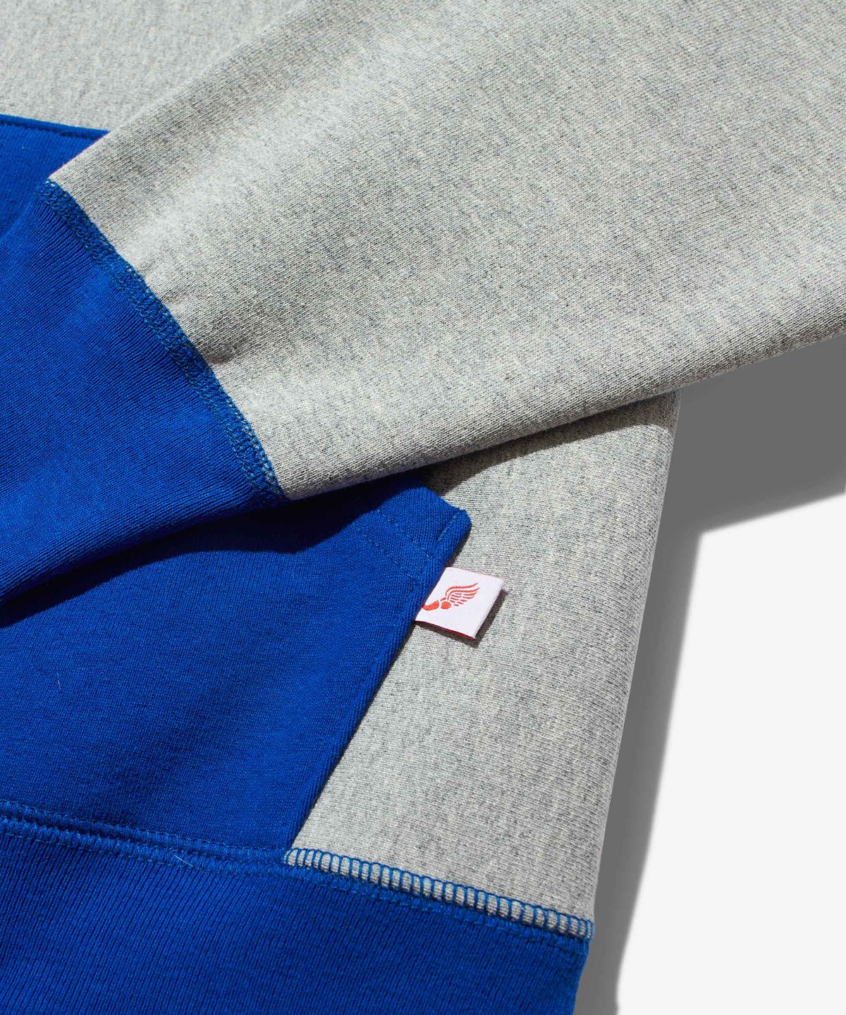 노아(NOAH) (U) 컬러 블록 후디 헤더 그레이 로얄 COLOR BLOCK HOODIE BLUE