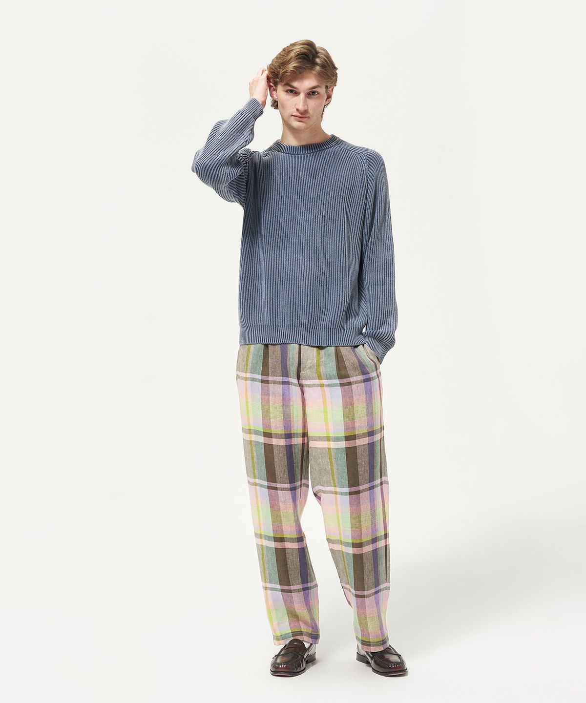 노아(NOAH) (U) 서머 셰이커 스웨터 네이비 SUMMER SHAKER SWEATER NAVY