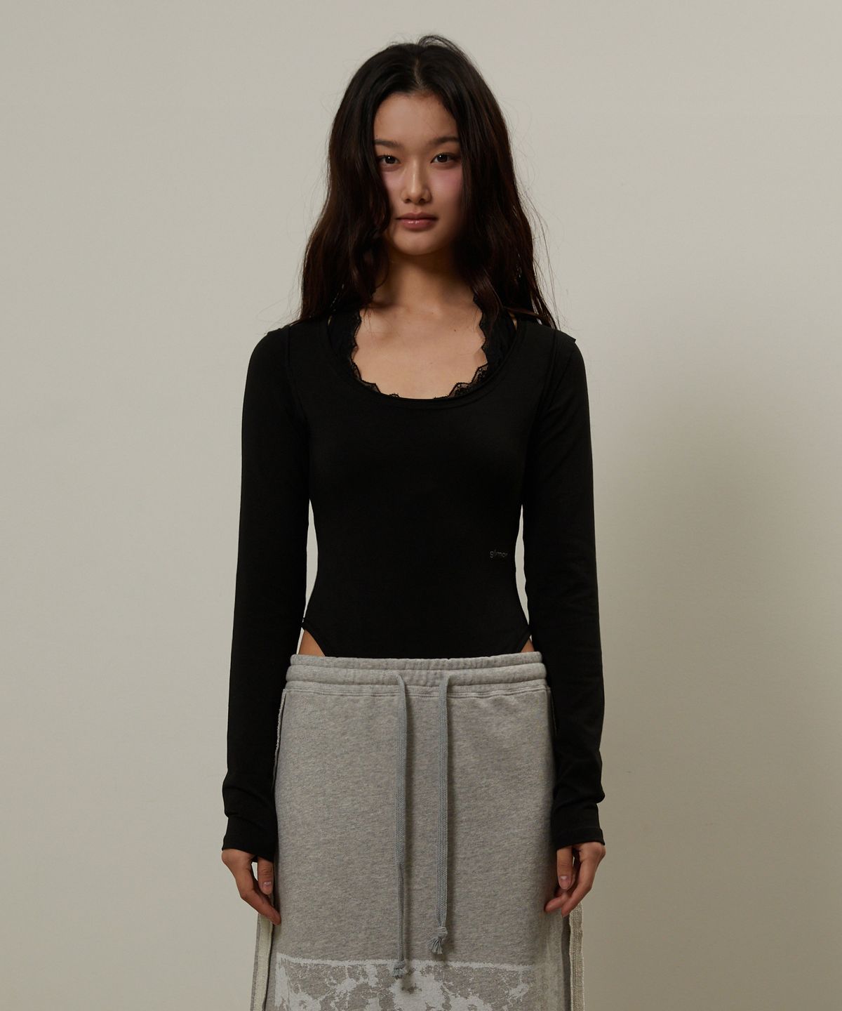 기머(GIMOR) Back Point Bodysuit Black