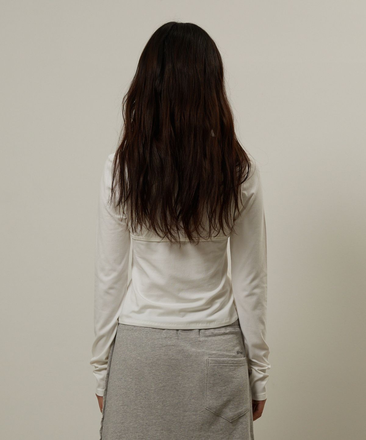 기머(GIMOR) Tie Bustier Long Sleeve White
