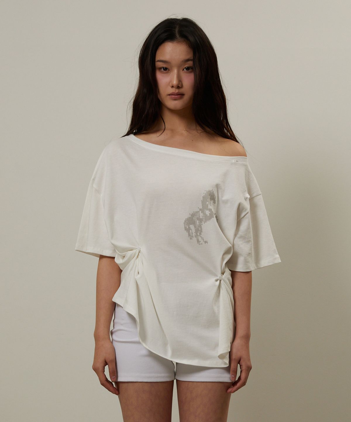 기머(GIMOR) 2Way Cut Out Tee White