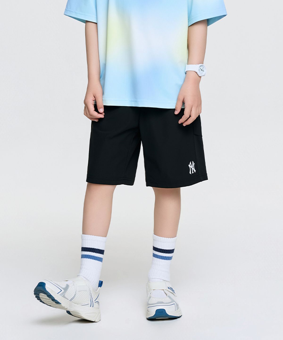 엠엘비 키즈(MLB KIDS) 스포티브 트리코트 메쉬배색 5부 팬츠 NY (Black)