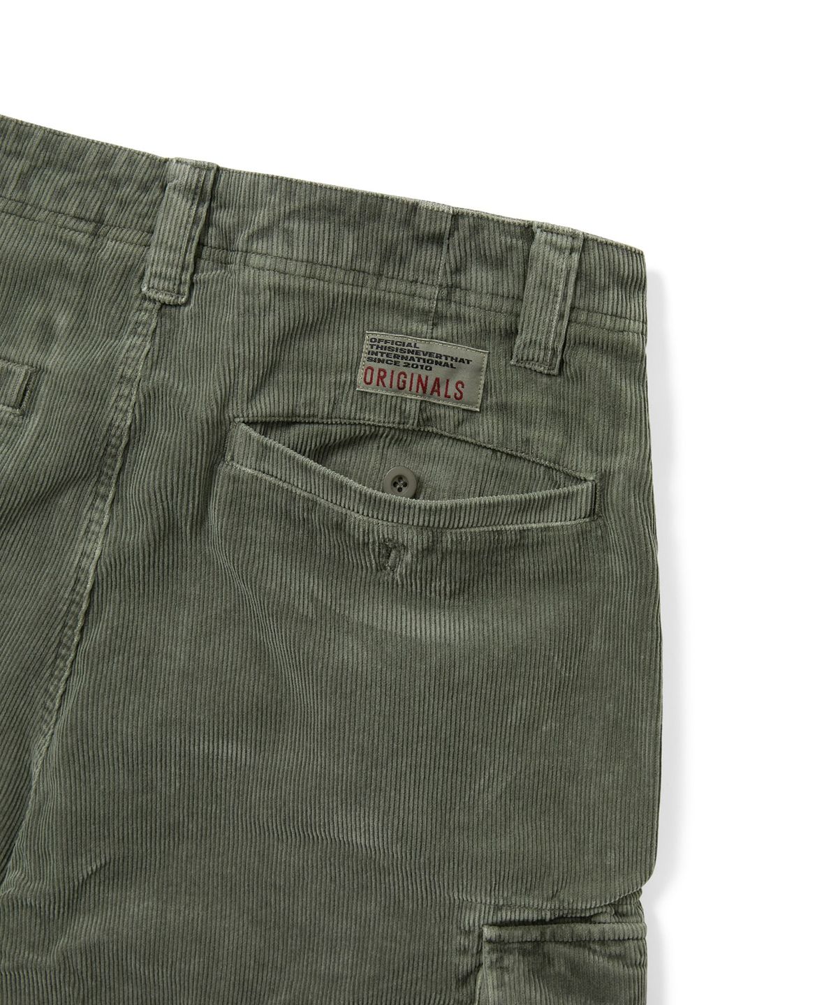 디스이즈네버댓(THISISNEVERTHAT) Overdyed Corduroy Cargo Short Dark Olive