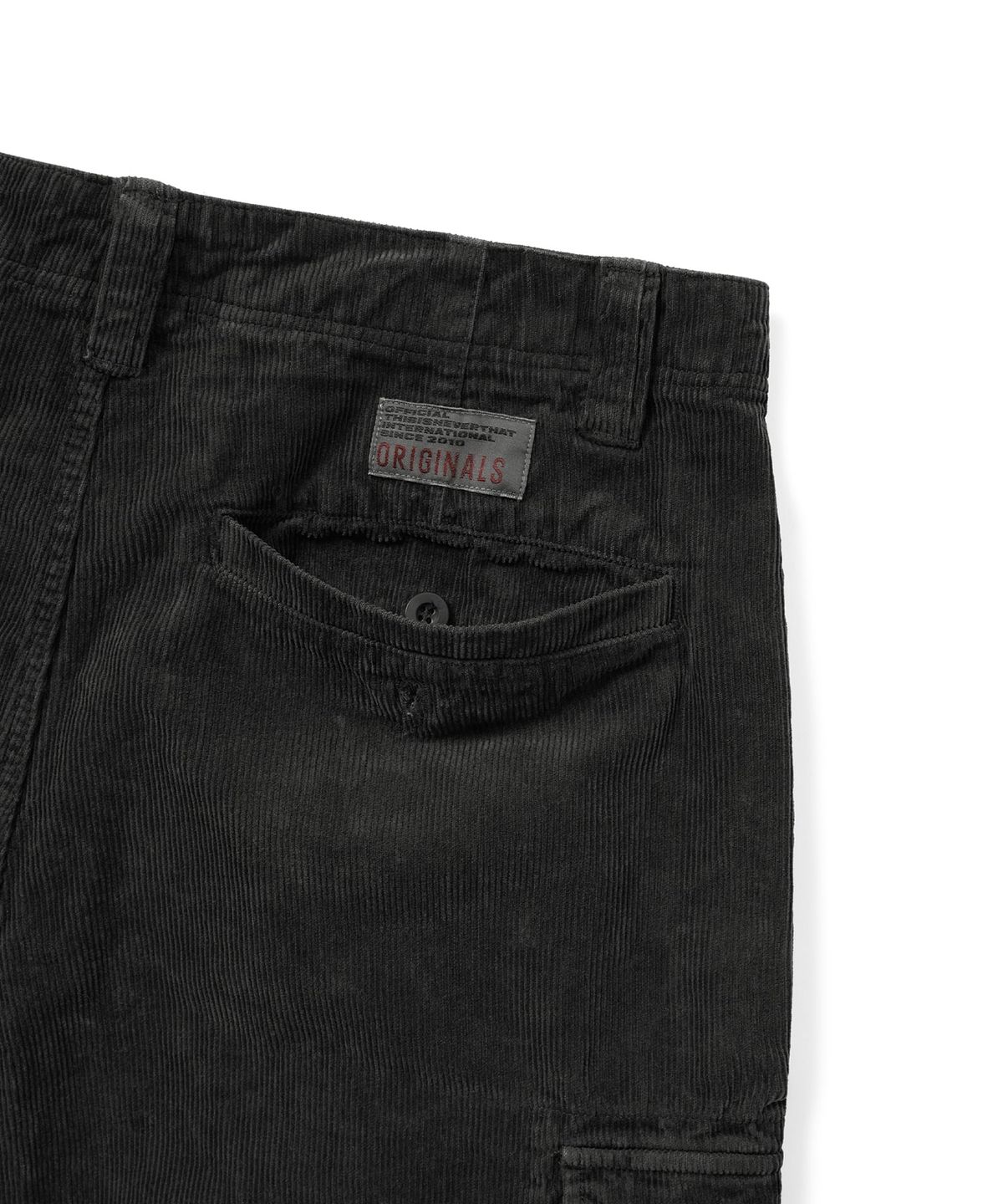 디스이즈네버댓(THISISNEVERTHAT) Overdyed Corduroy Cargo Short Washed Black