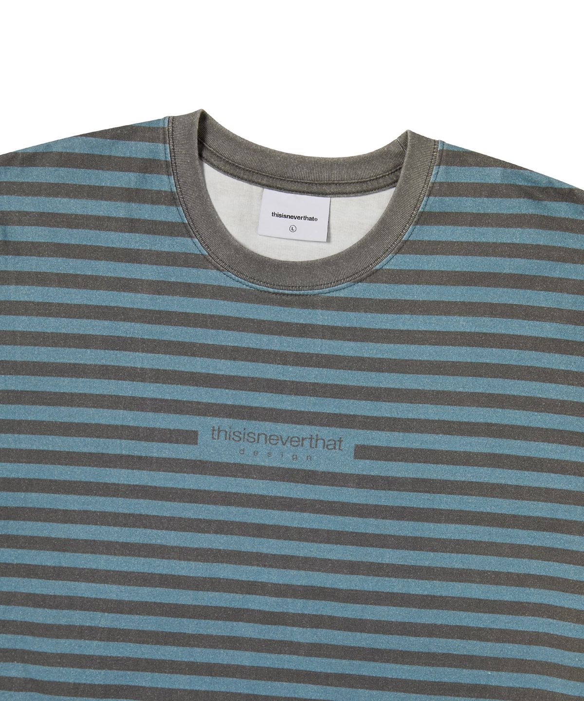 디스이즈네버댓(THISISNEVERTHAT) Printed Striped Tee Green