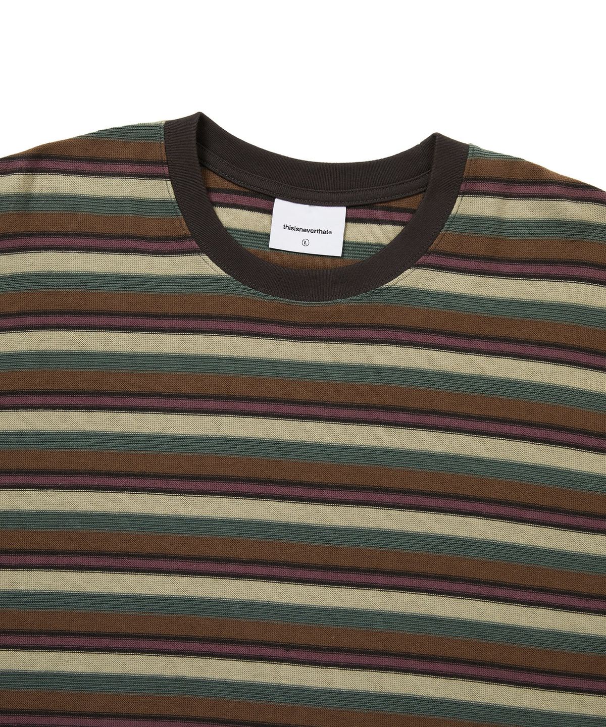디스이즈네버댓(THISISNEVERTHAT) Inside Out Striped Tee Dusty Pink