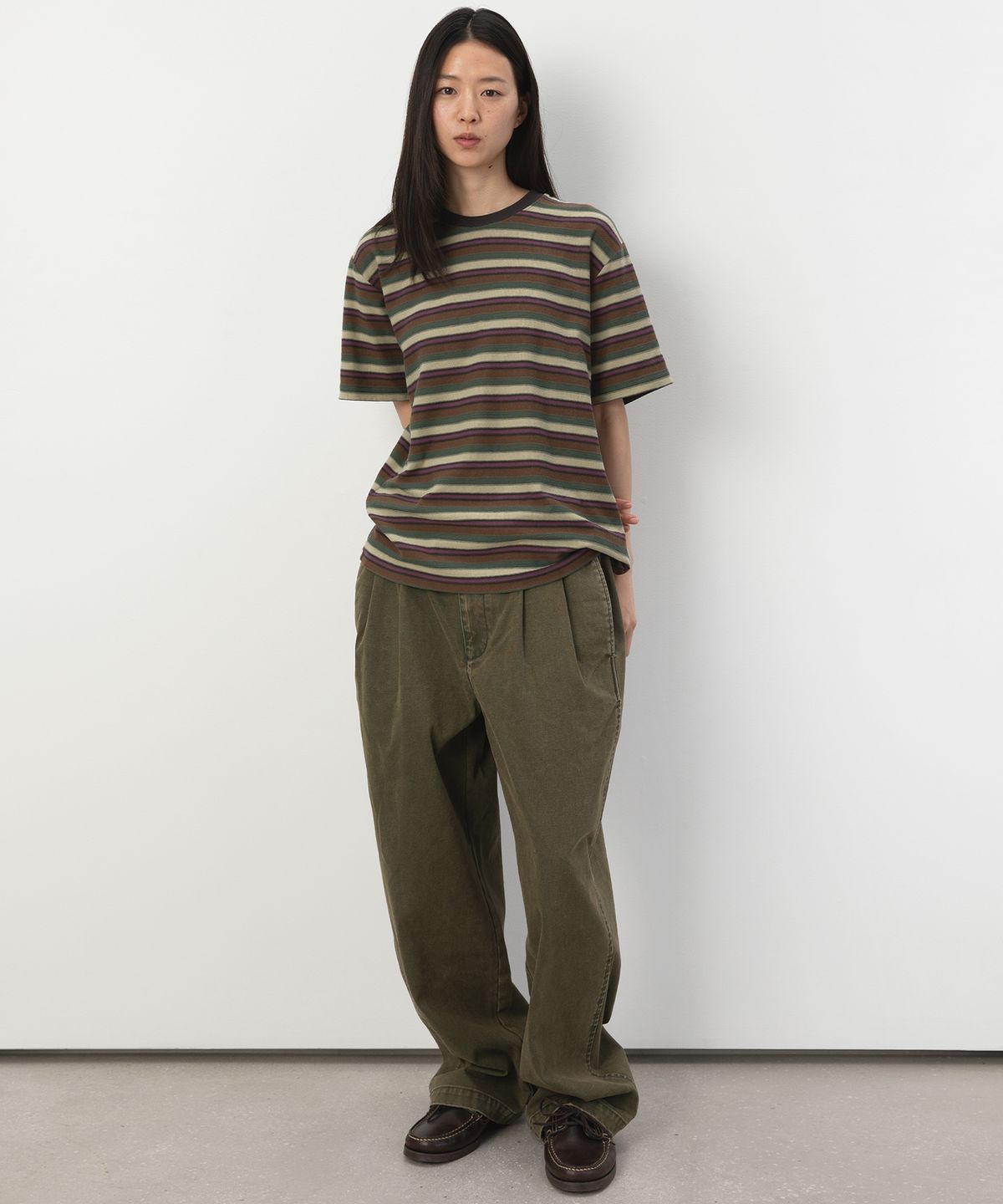 디스이즈네버댓(THISISNEVERTHAT) Inside Out Striped Tee Dusty Pink