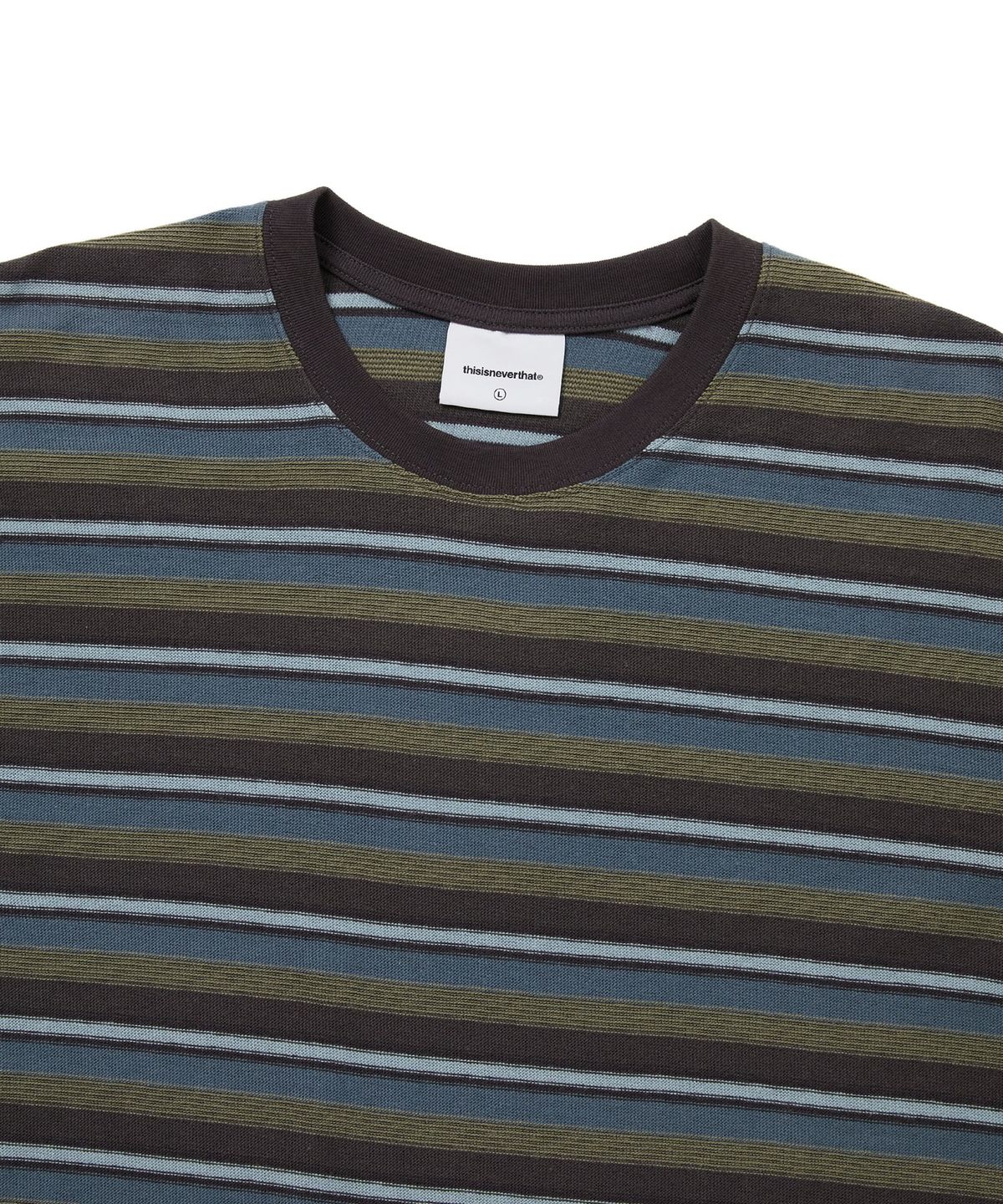디스이즈네버댓(THISISNEVERTHAT) Inside Out Striped Tee Olive