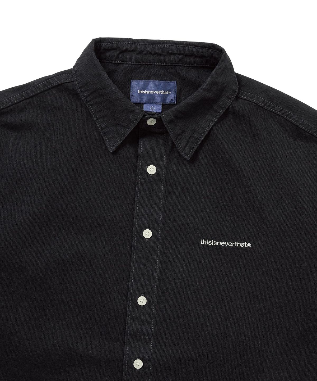 디스이즈네버댓(THISISNEVERTHAT) Washed Denim S/S Shirt Black
