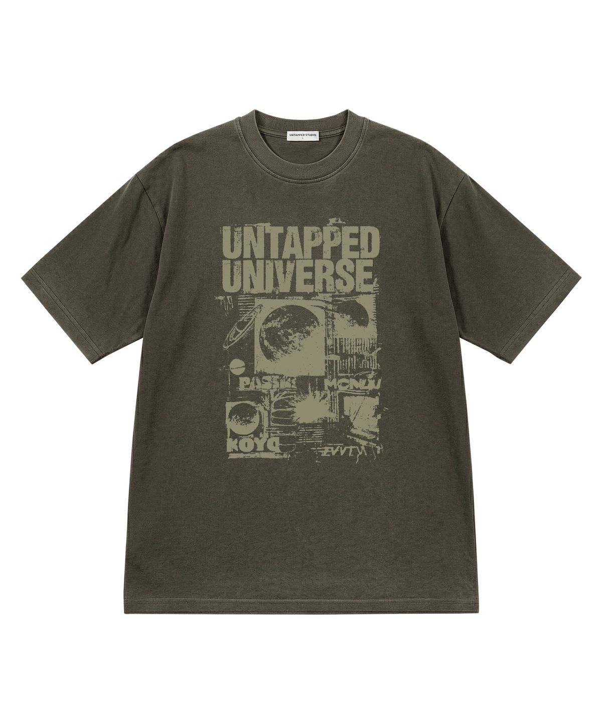 언탭트 스튜디오(UNTAPPED STUDIO) 보이드 스페이스 피그먼트 오버핏 반팔 티셔츠 5COLOR